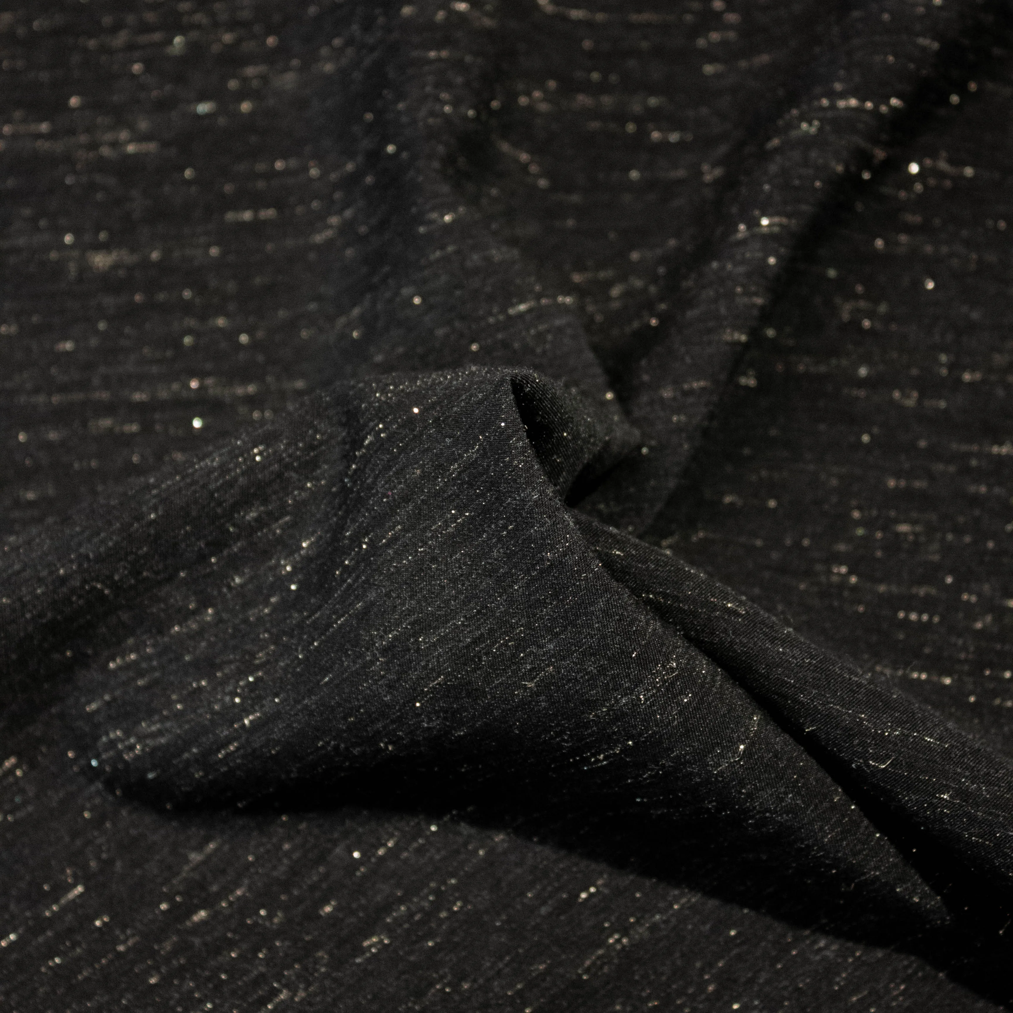 Aabel Black Polycotton Lurex SHOWROOM SAMPLE 34CM X 60CM