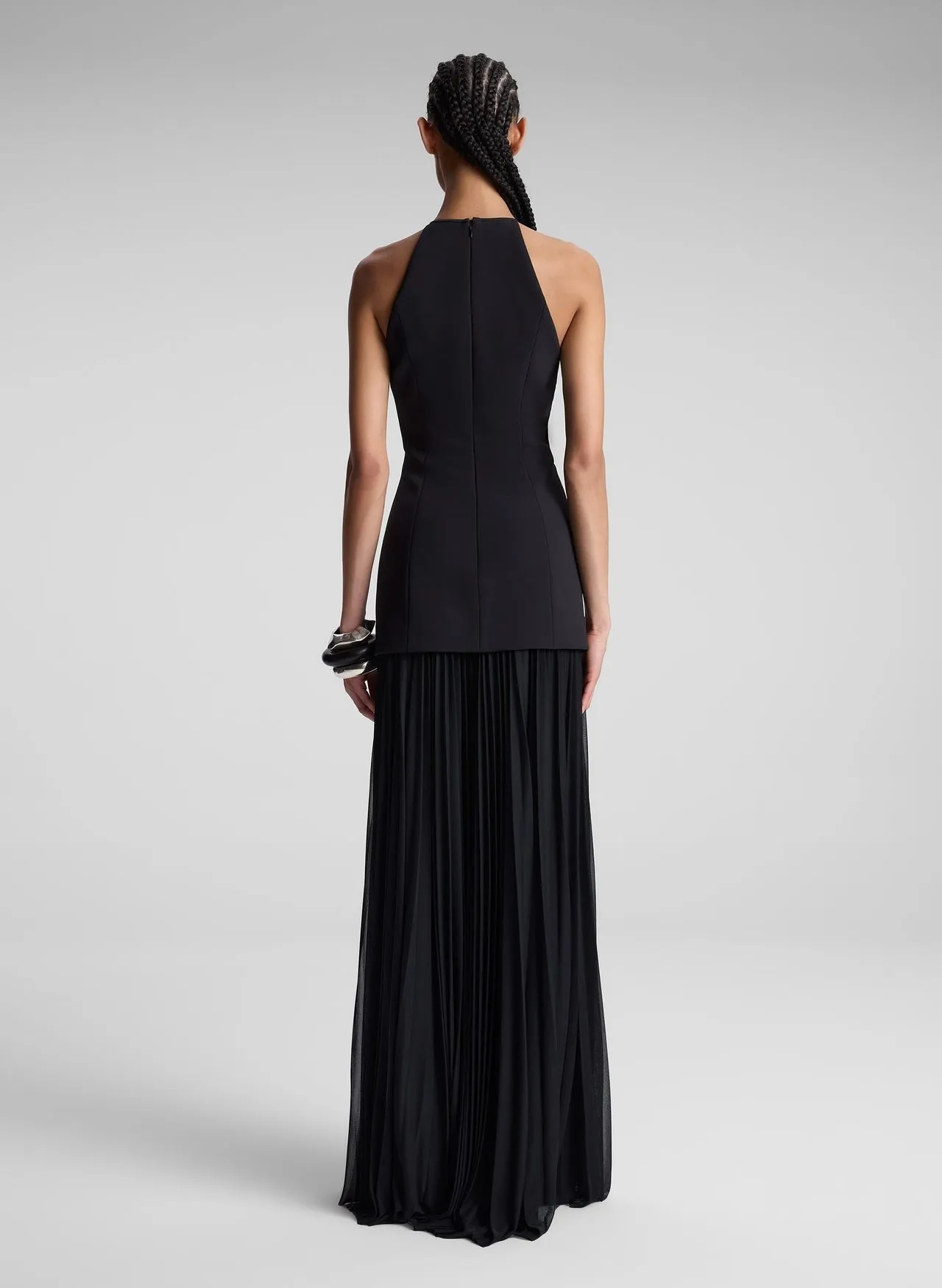 A.L.C. Lana Pleated Maxi Dress in Black