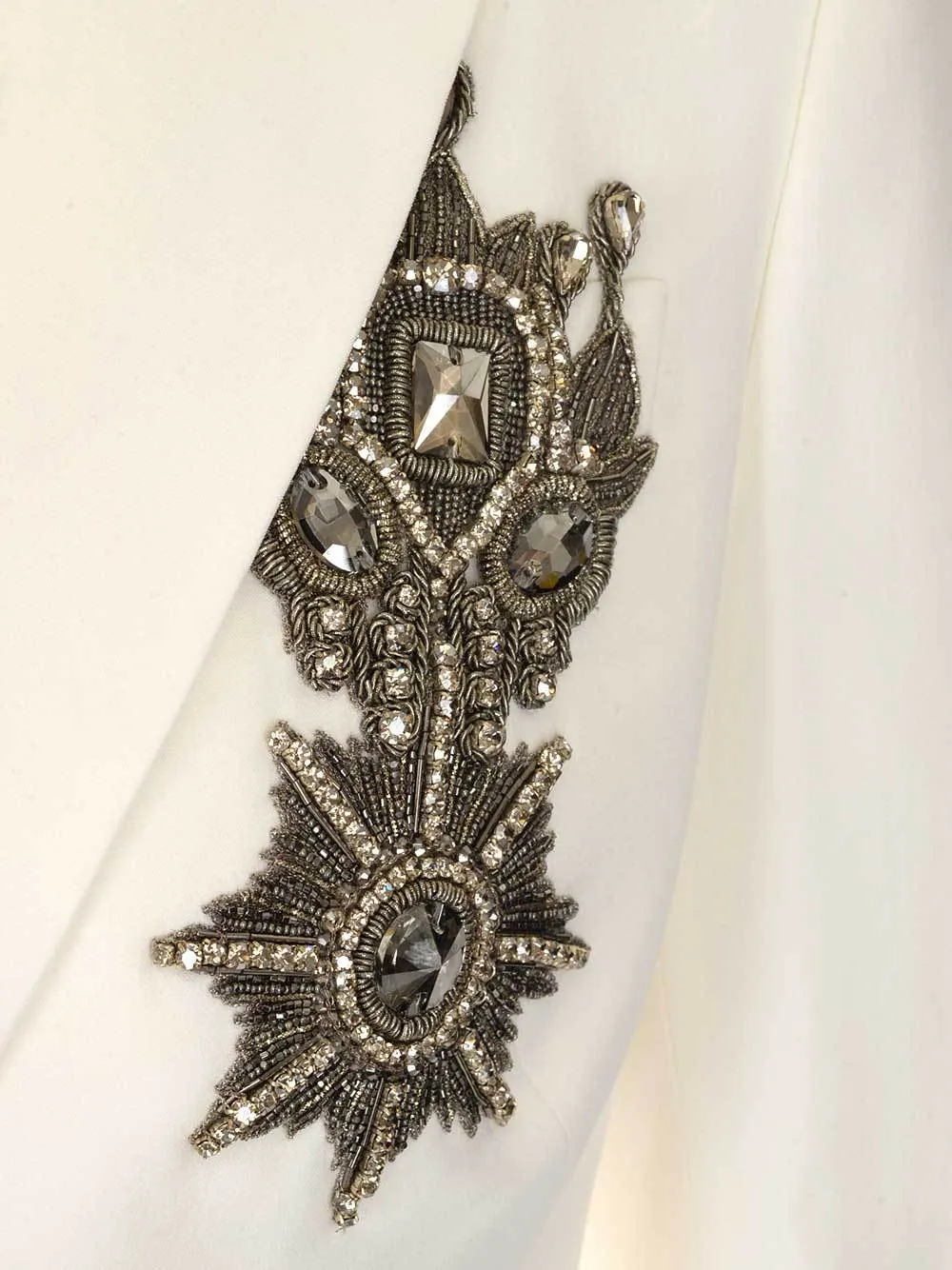 Alexander McQueen Crystal Embellished Structured Blazer