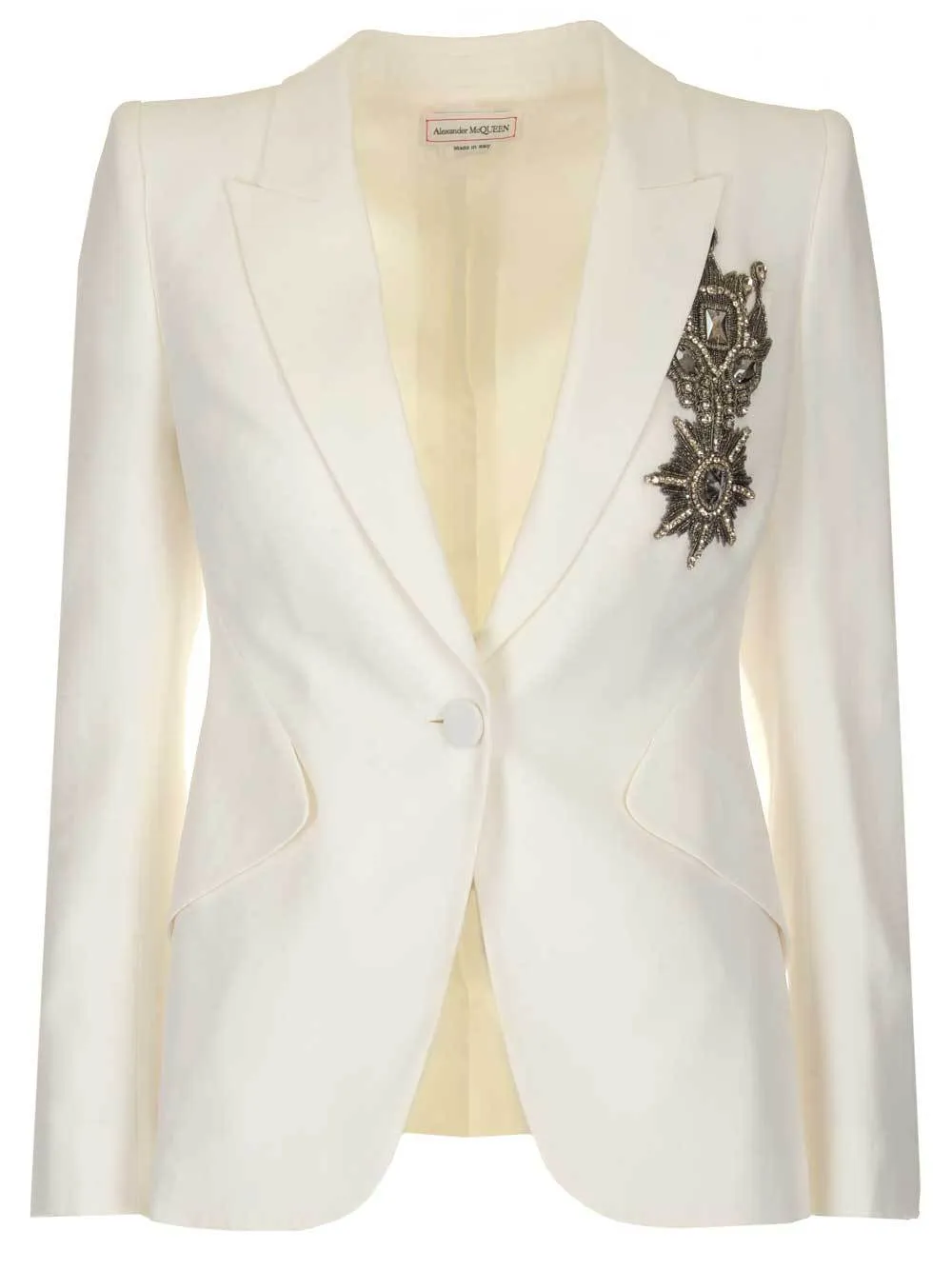 Alexander McQueen Crystal Embellished Structured Blazer
