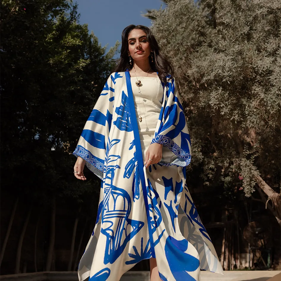 Aphrodite Long Satin Kimono