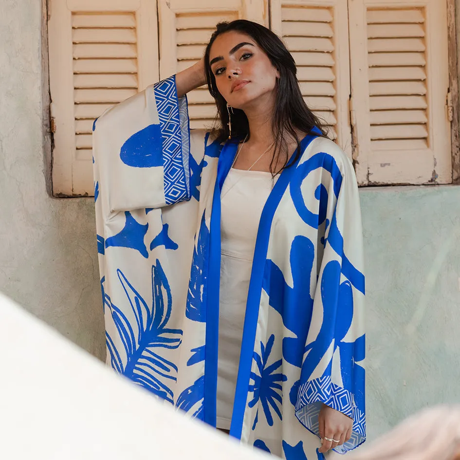 Aphrodite Long Satin Kimono
