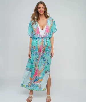 Aquamarine Maxi Kimono
