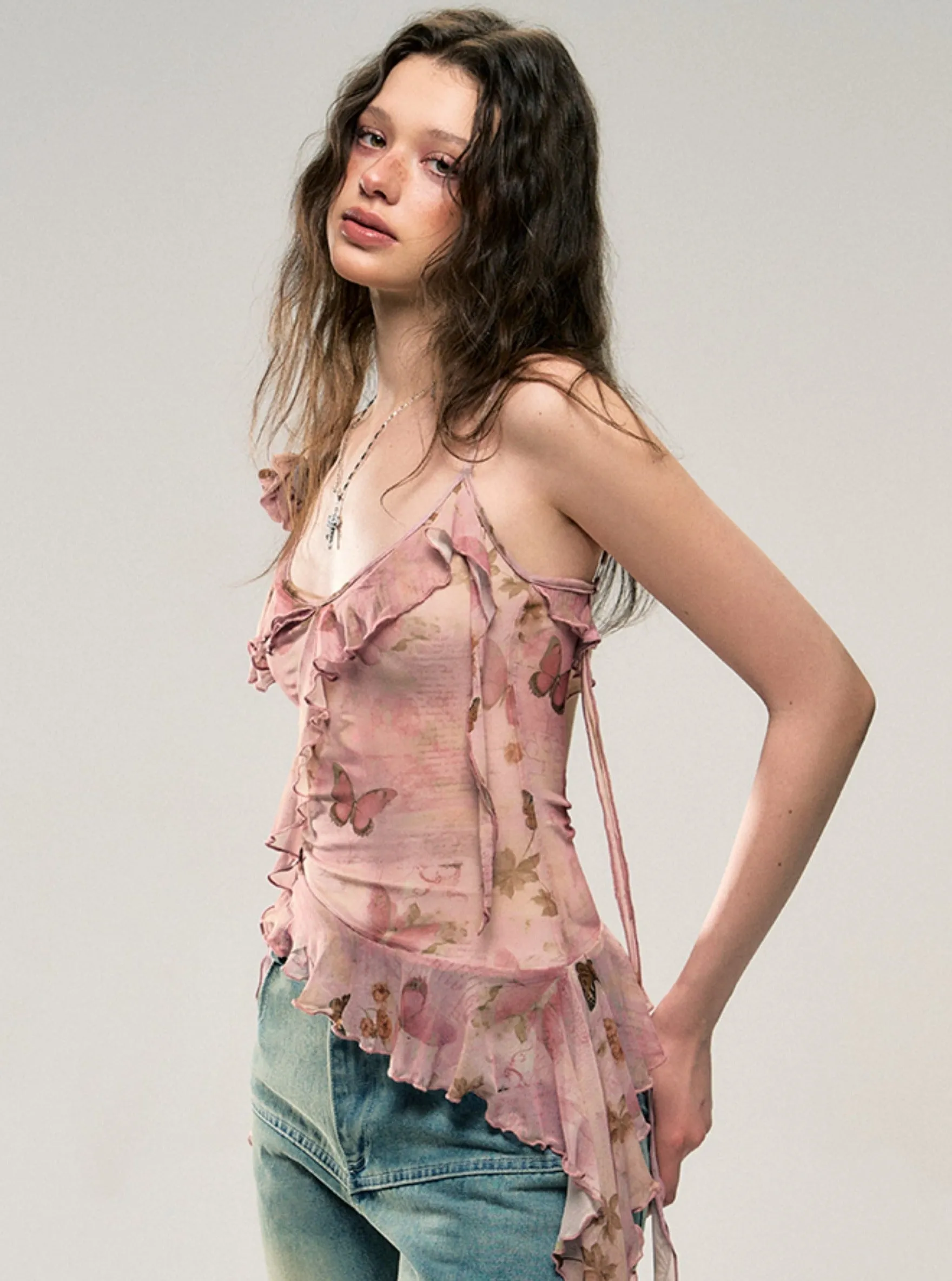 Artistic Butterfly Crop Top