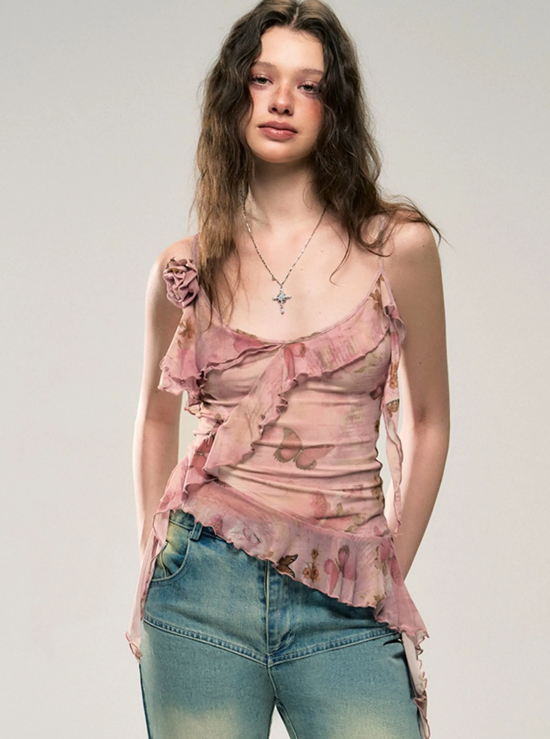 Artistic Butterfly Crop Top