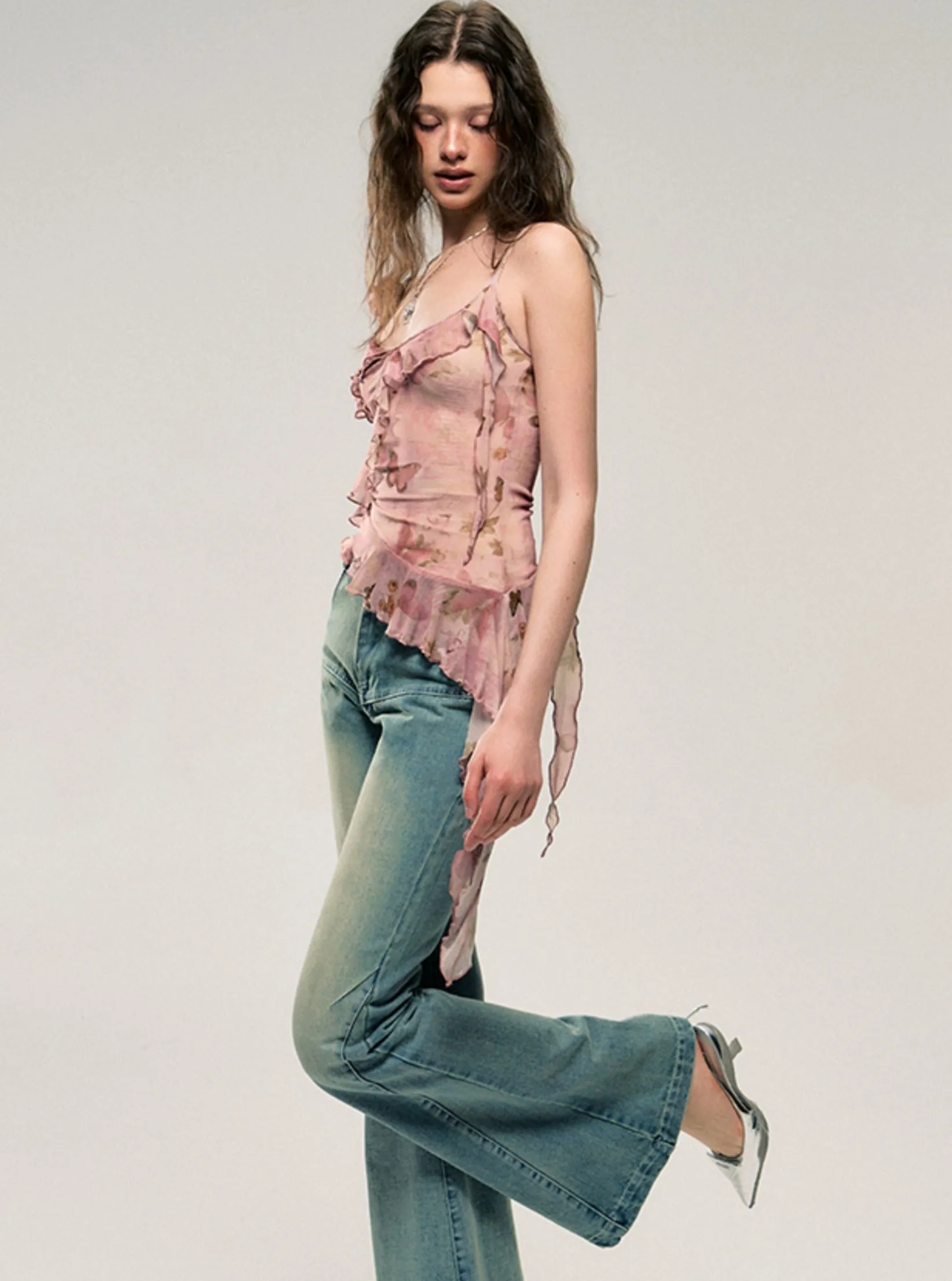 Artistic Butterfly Crop Top