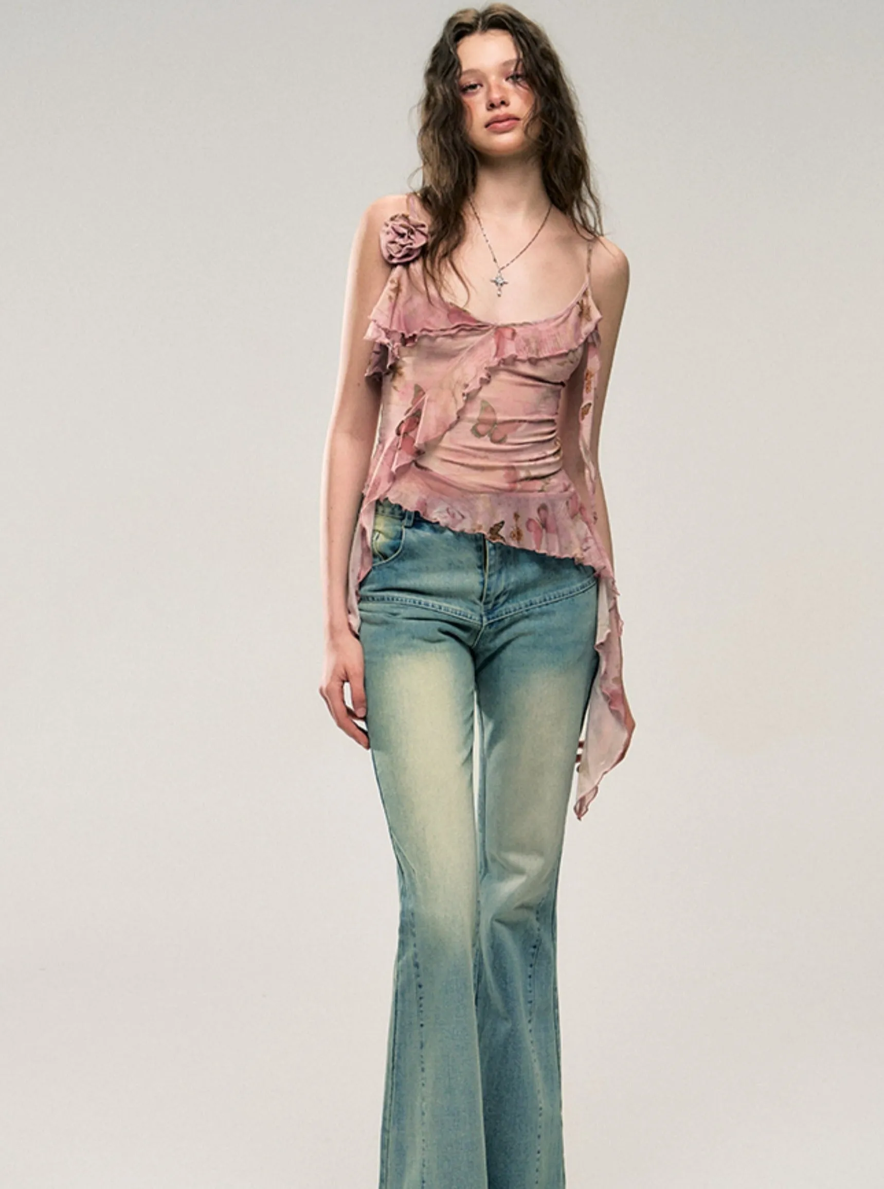 Artistic Butterfly Crop Top