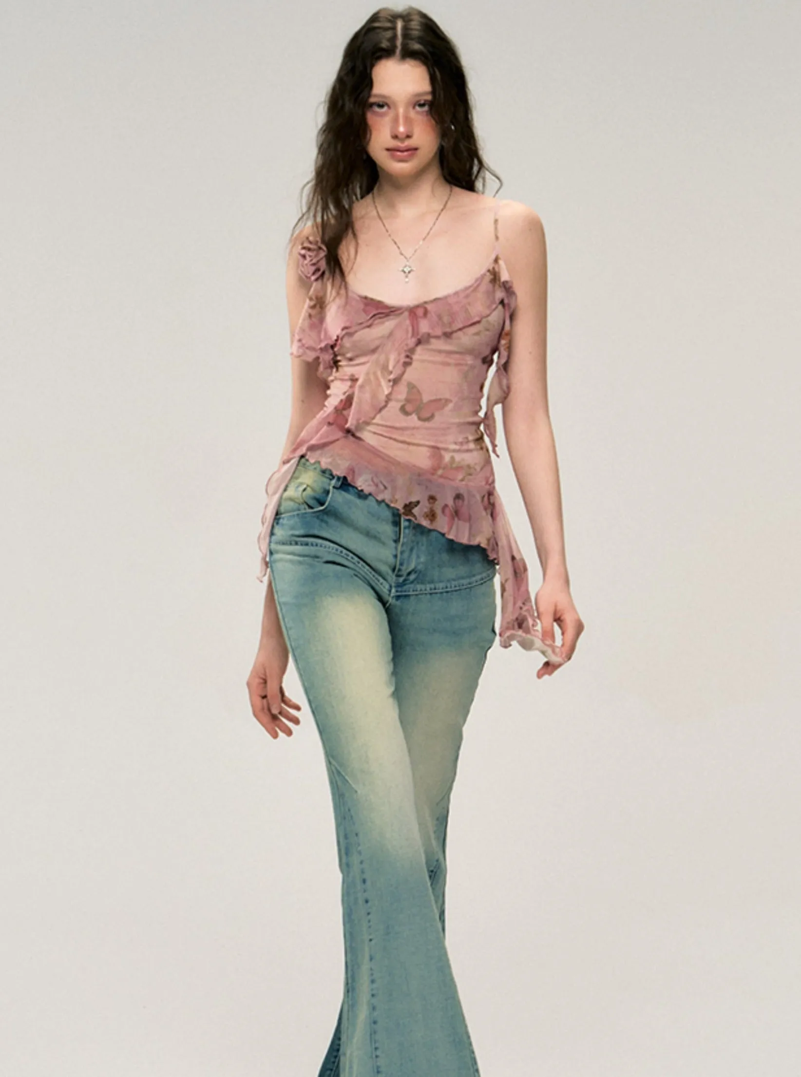 Artistic Butterfly Crop Top