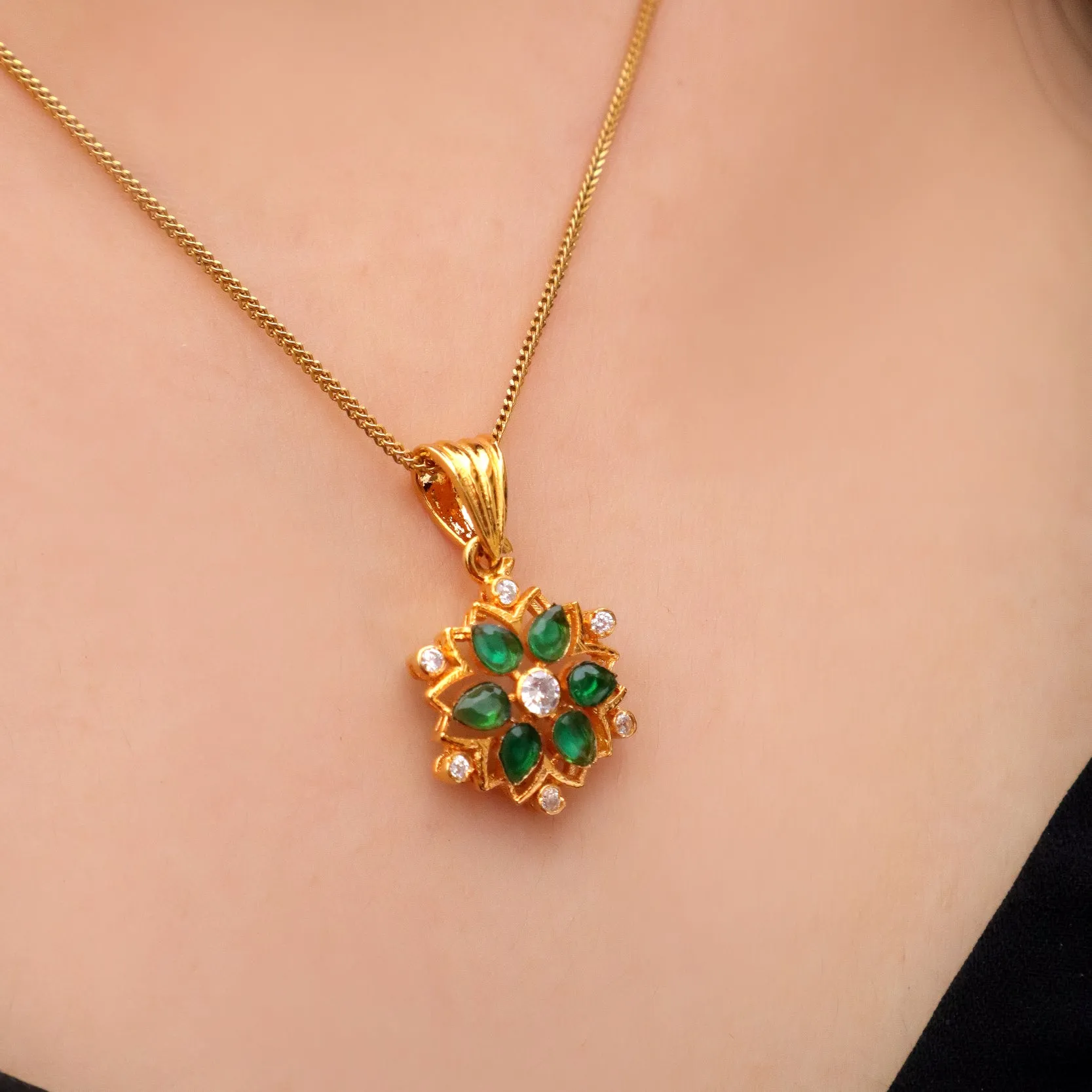 Artistic Floral Jade Pendant