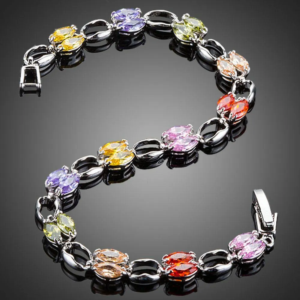 Artistic Toggle Clasp Cubic Zirconia Bracelet