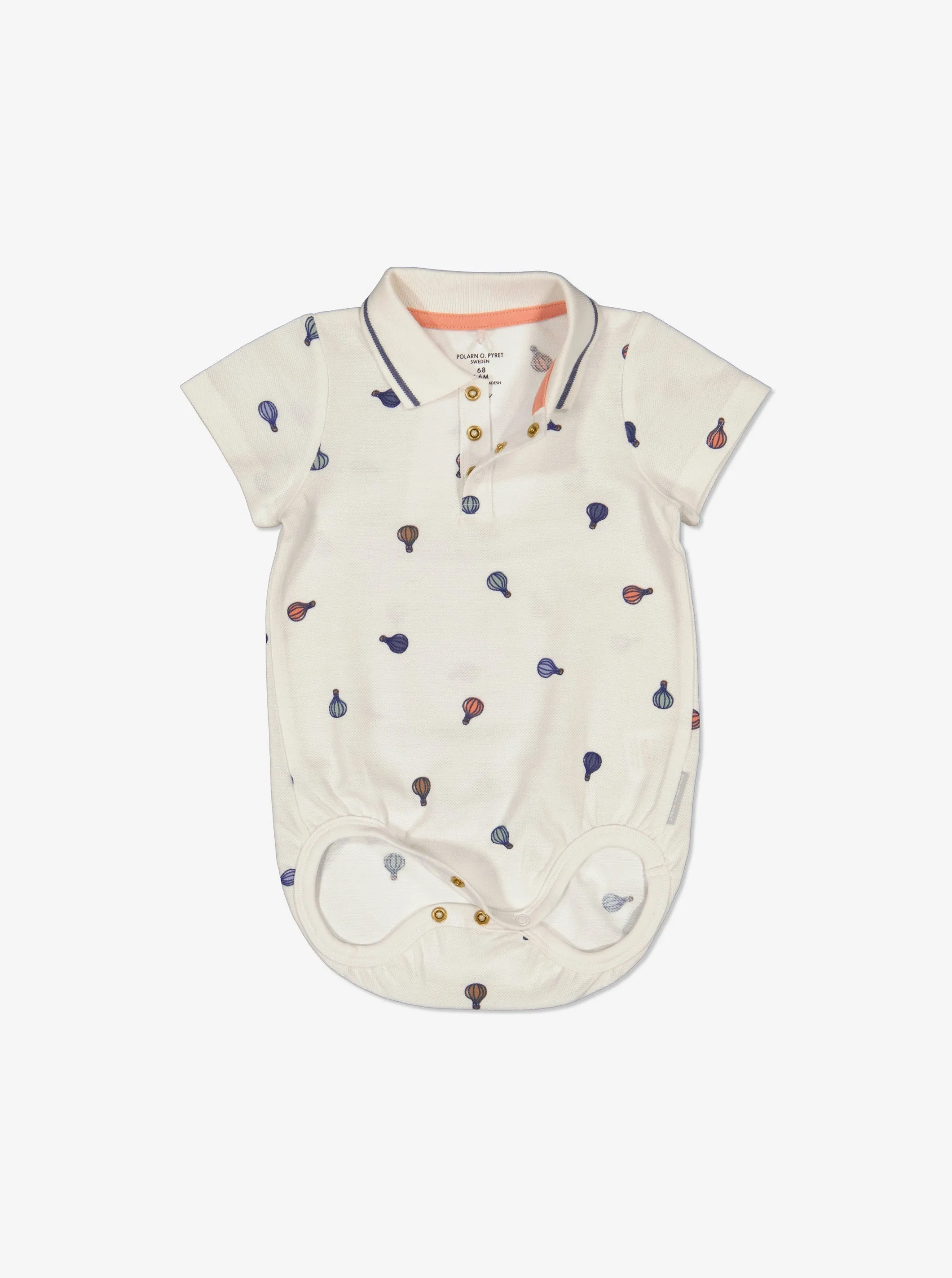 Balloon Print Polo Babygrow