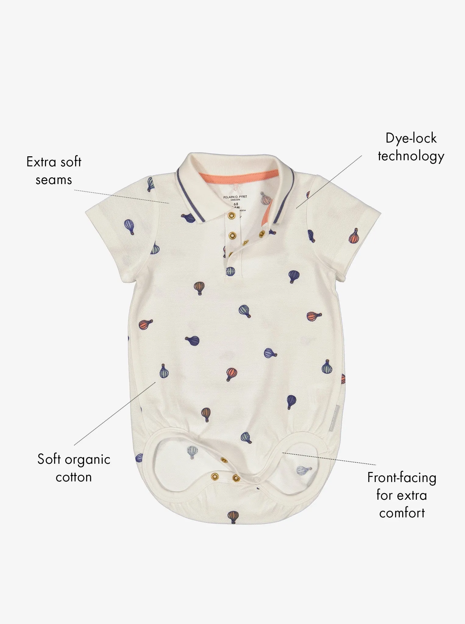 Balloon Print Polo Babygrow