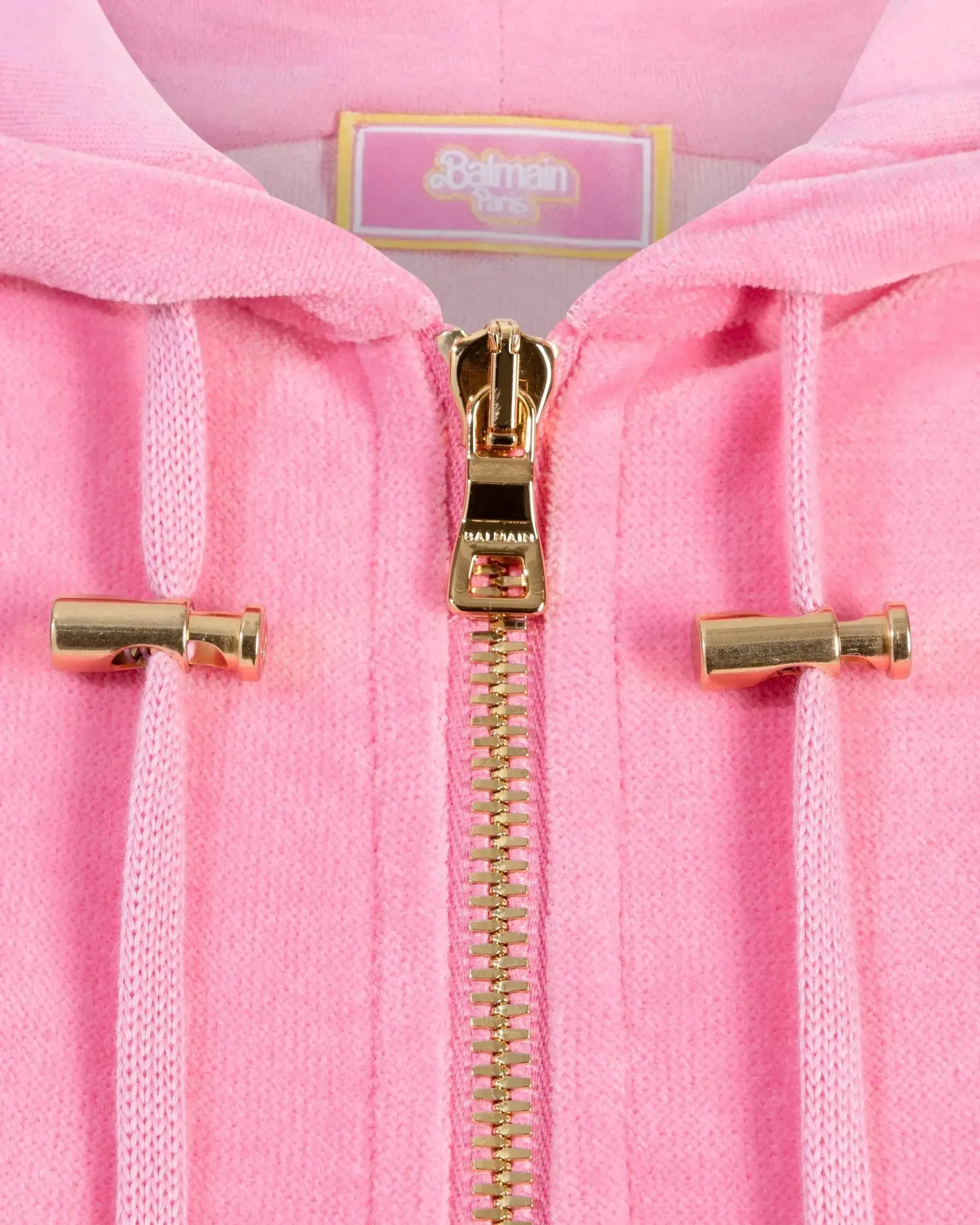 Balmain X Barbie Velvet Zipped Hoodie