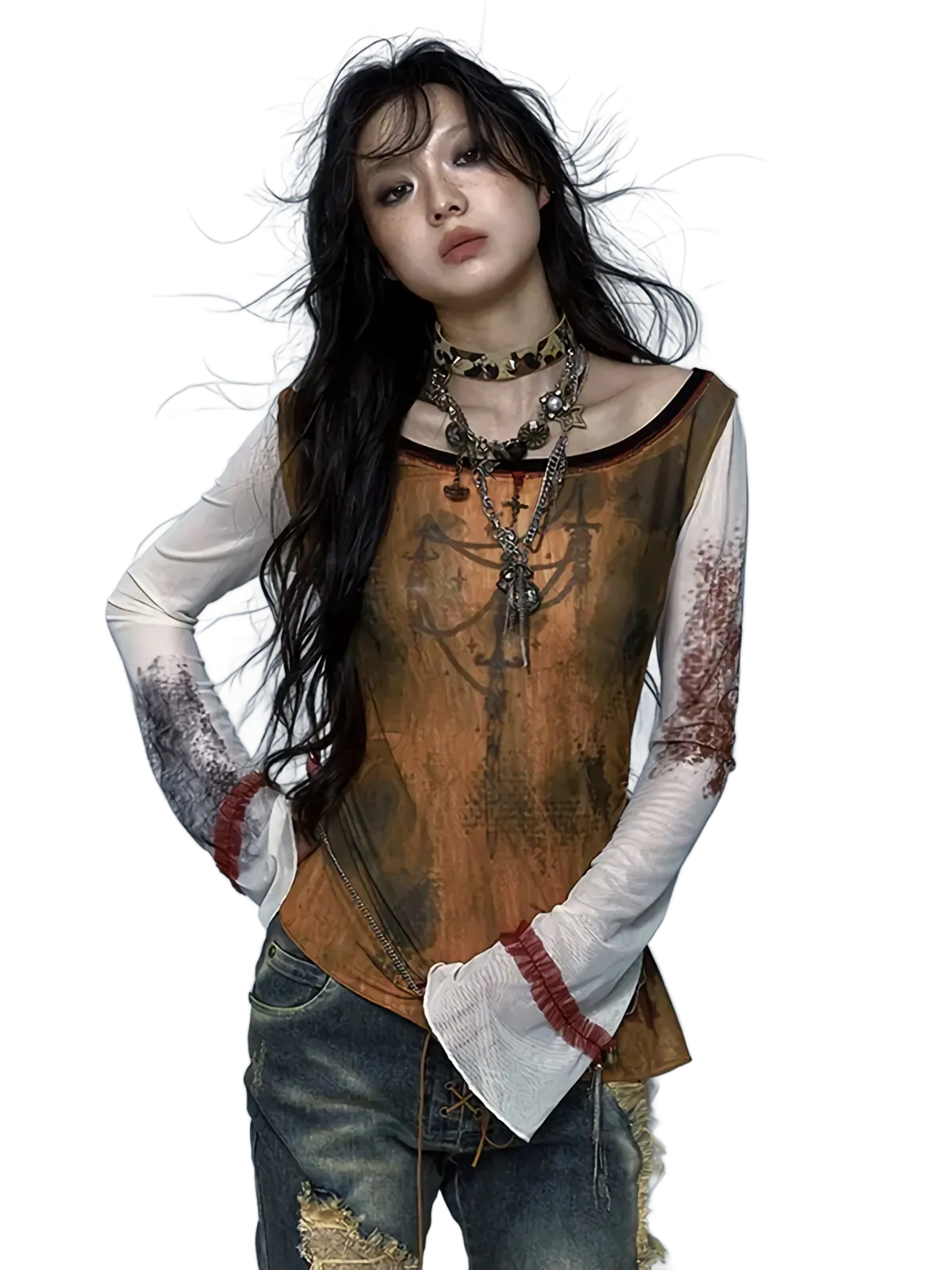 'Baron' Artistic Flare Sleeve Top