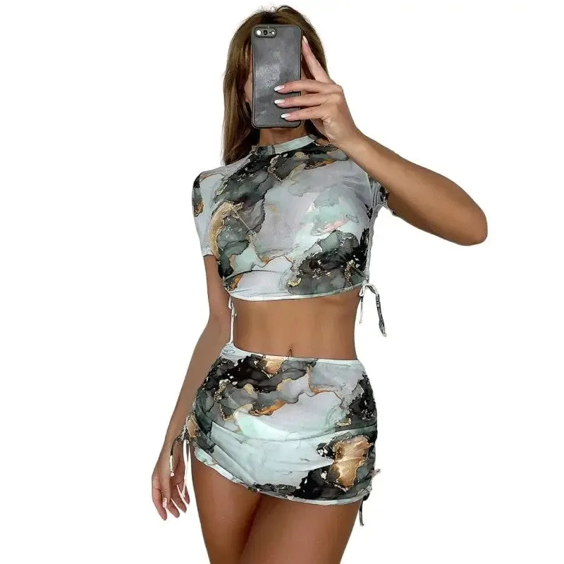 Bikini Set Skirt And Crop Top