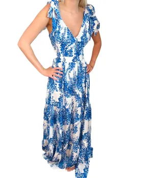 Blue bloom maxi Dress