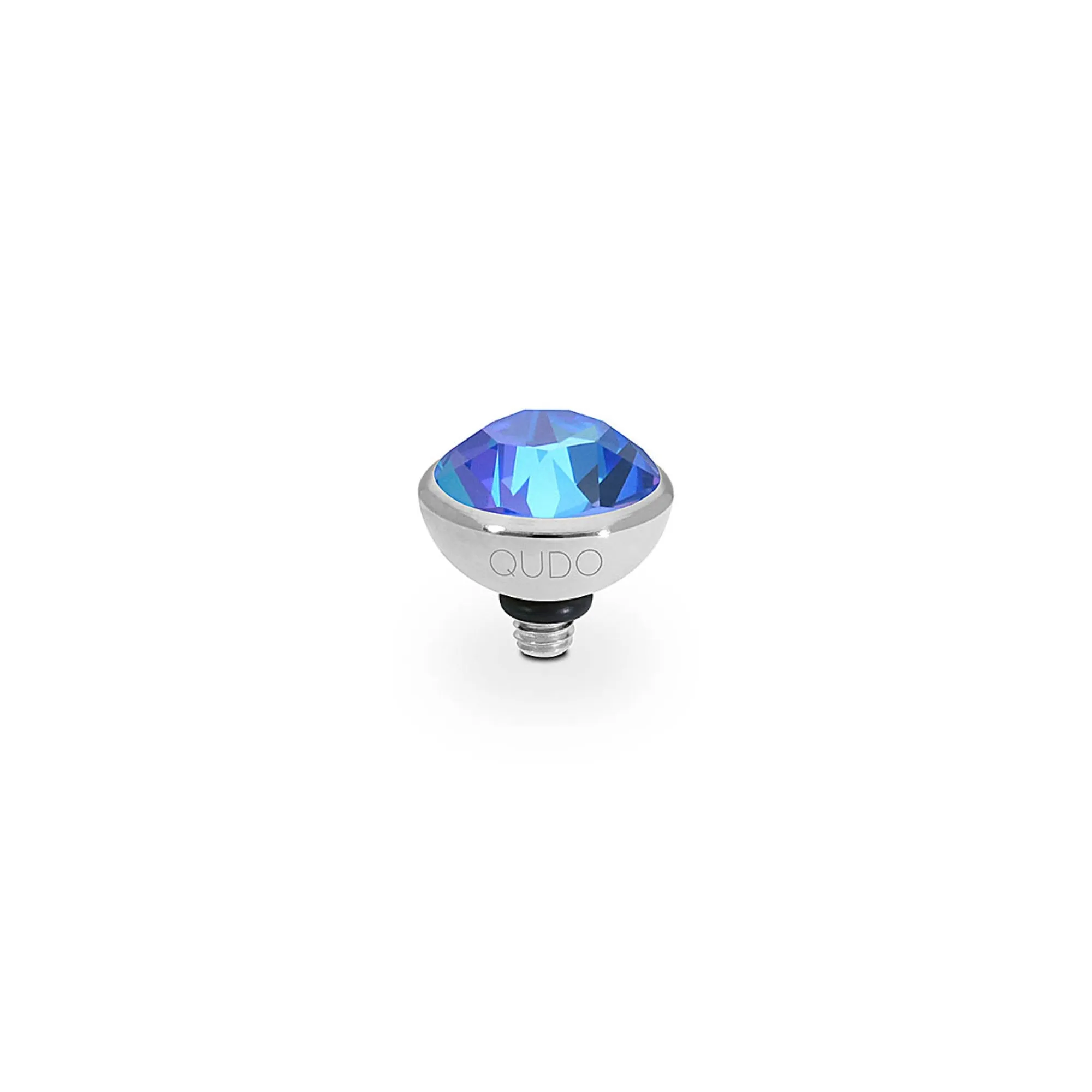 Bottone Silver and Royal Blue Delite Crystal Ring Gem Top, 10mm