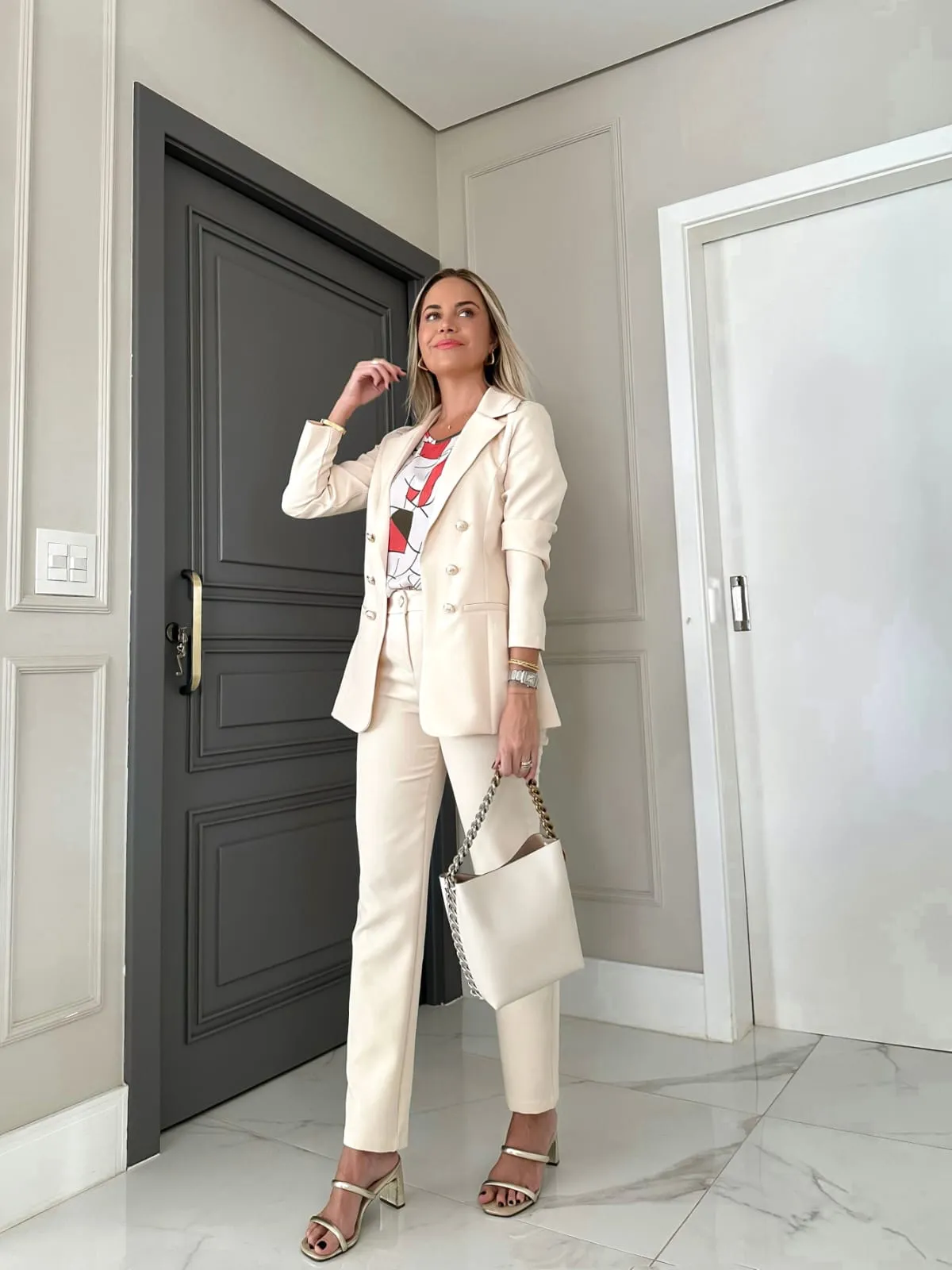 Brazilian Maxi Straight-Cut Blazer
