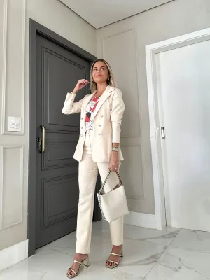 Brazilian Maxi Straight-Cut Blazer