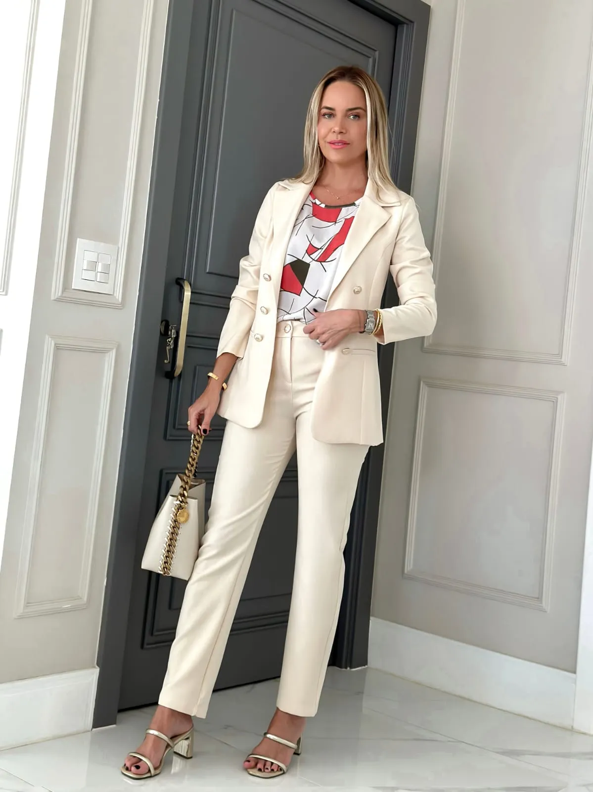 Brazilian Maxi Straight-Cut Blazer