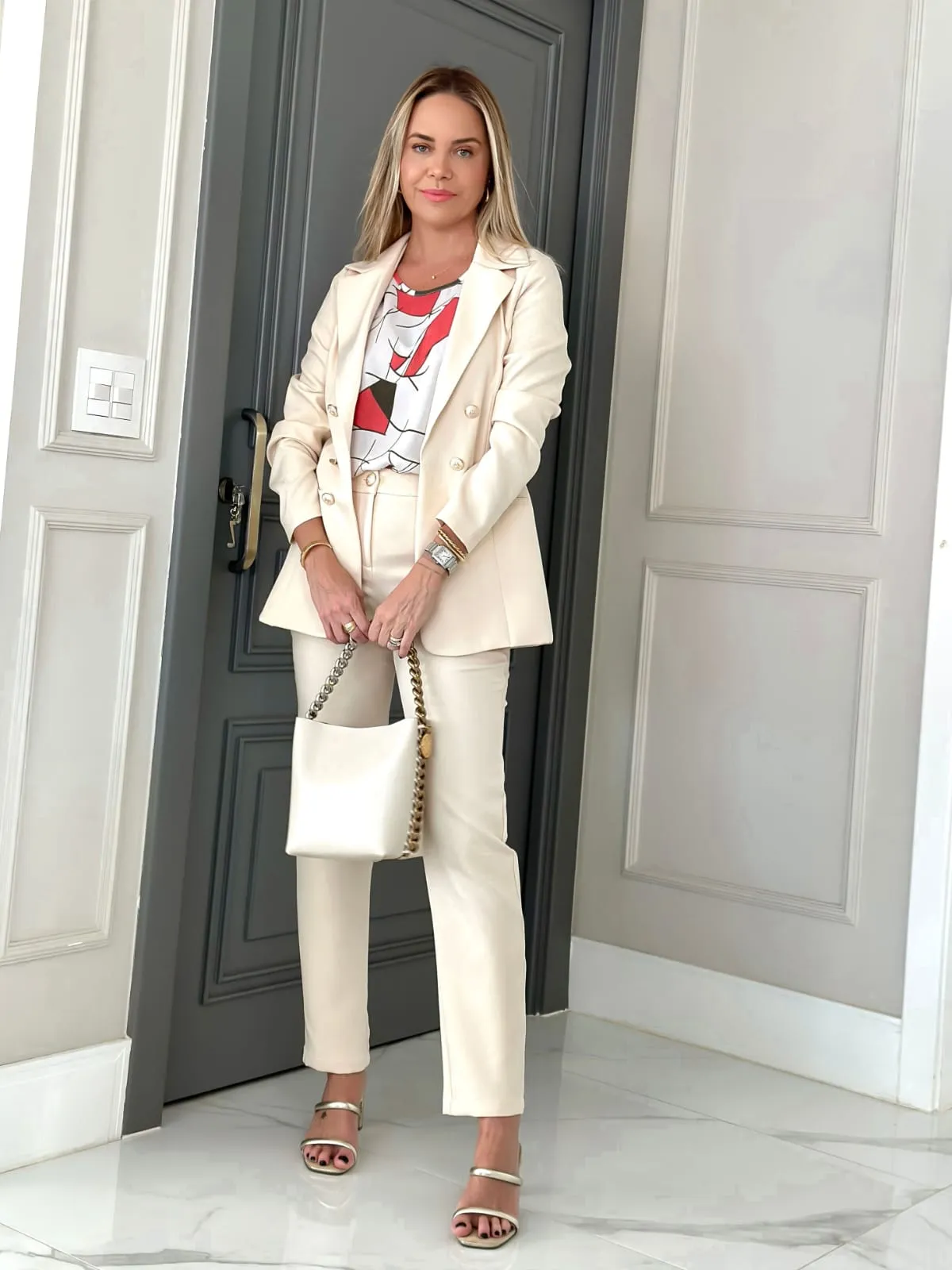 Brazilian Maxi Straight-Cut Blazer