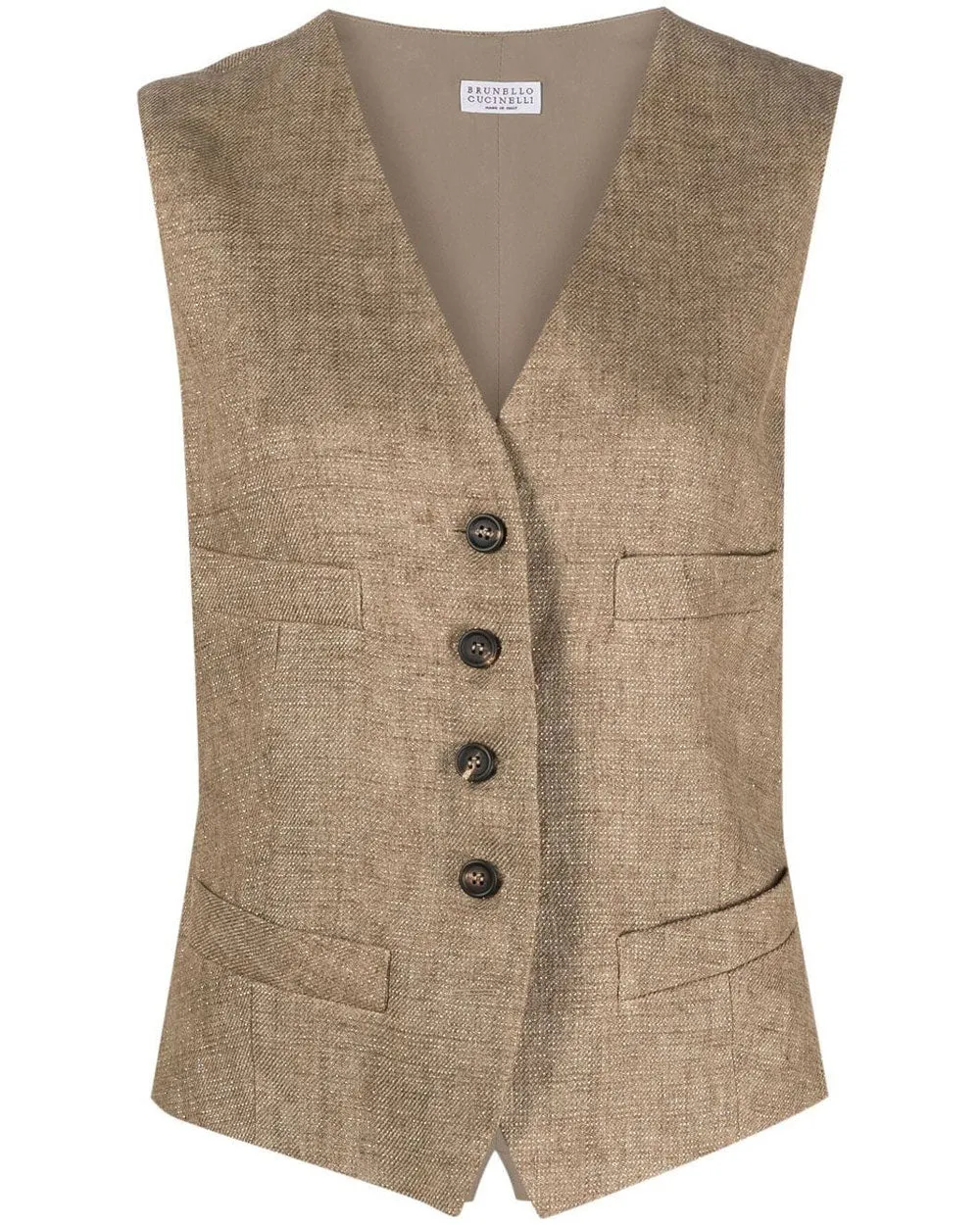 Camel and Loro Sparkling Linen Vest