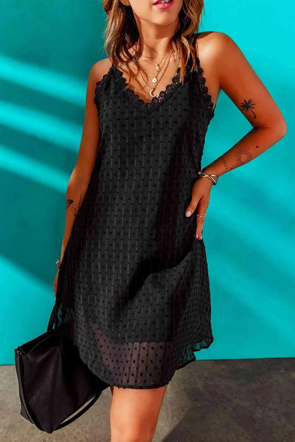 Captivating Lace Black Sleeveless Mini Dress