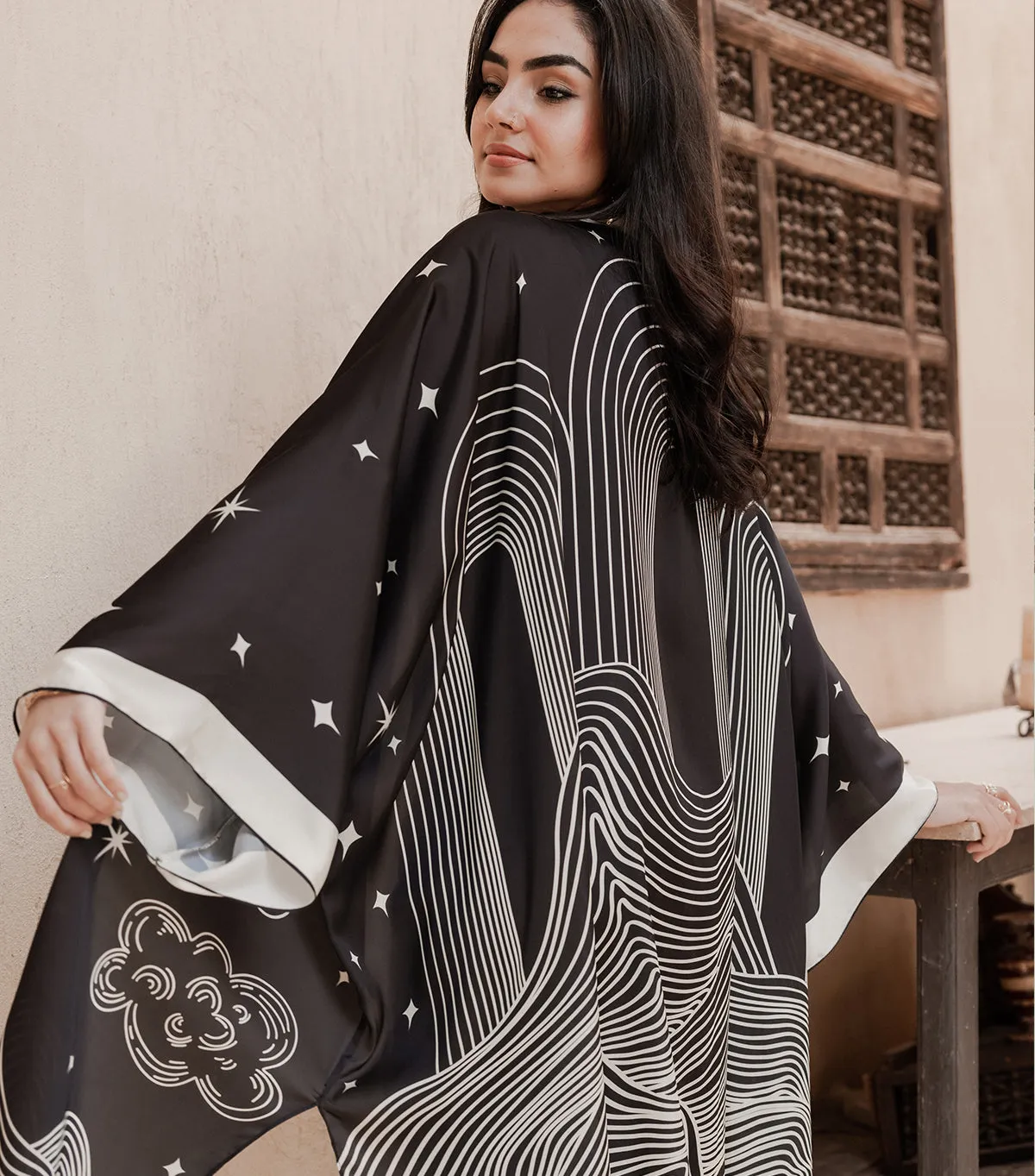 Celestial Hills Long Satin Kimono