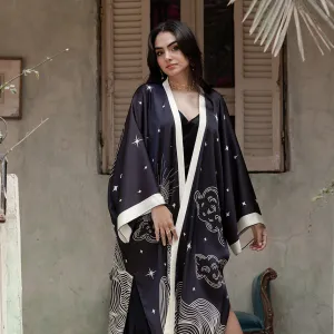 Celestial Hills Long Satin Kimono