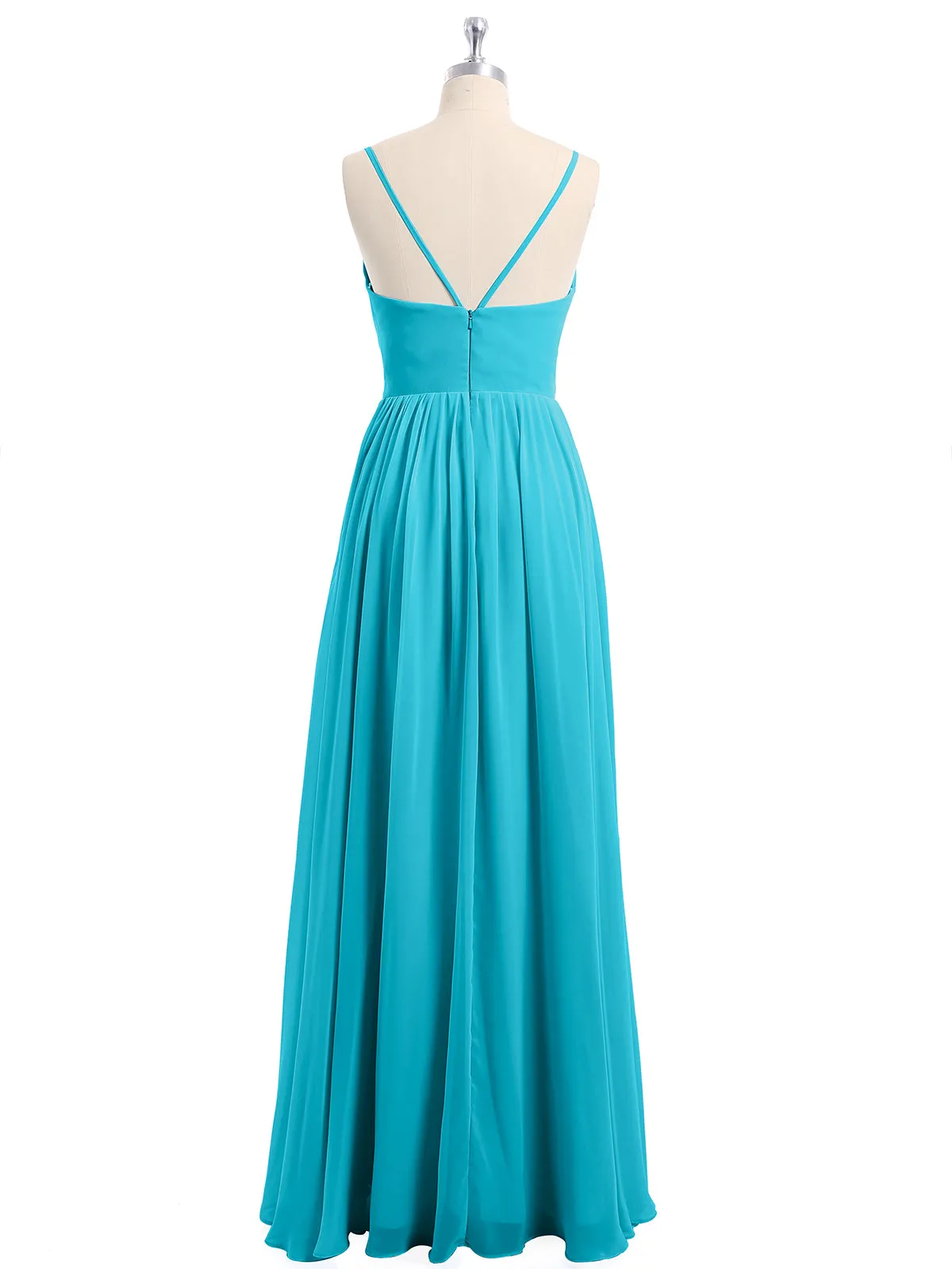 Chiffon Bridesmaid Dresses with Spaghetti Straps-Jade