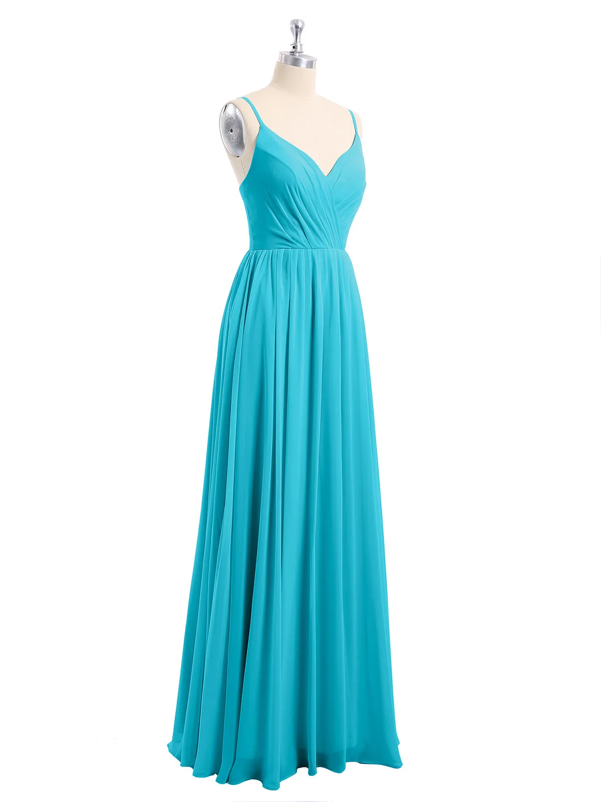 Chiffon Bridesmaid Dresses with Spaghetti Straps-Jade
