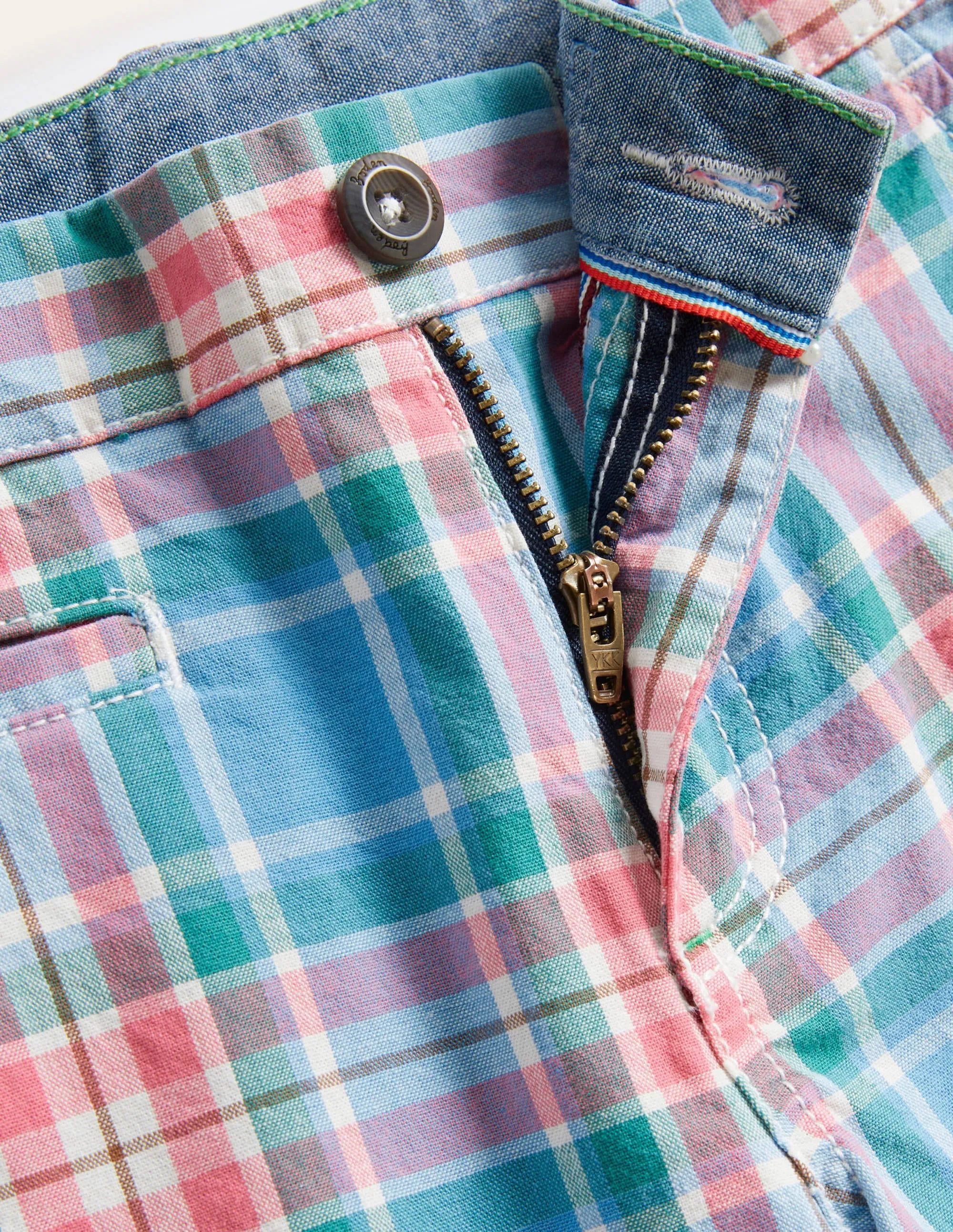Chino Shorts-Bright Bluebell Blue Check