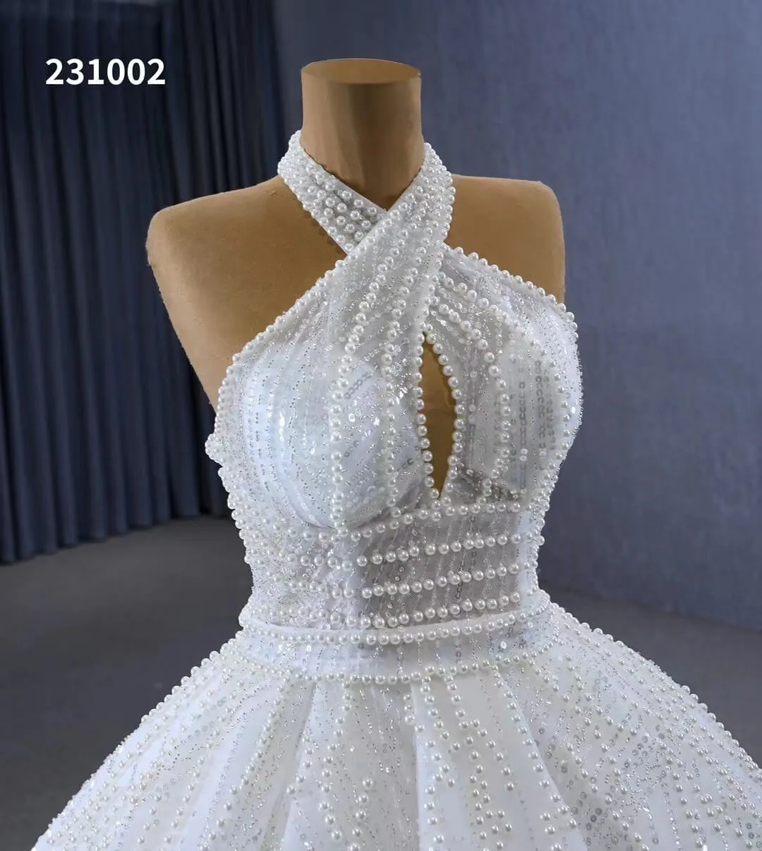 Convertible 2-piece Pearl Mermaid Wedding Dresses Pearl Ball Gowns 231002