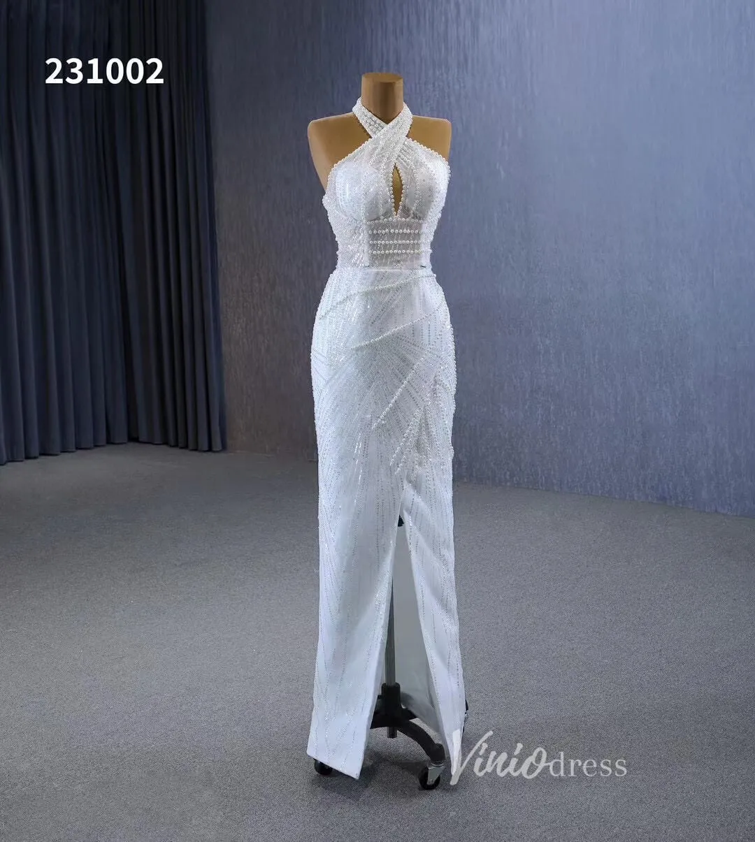 Convertible 2-piece Pearl Mermaid Wedding Dresses Pearl Ball Gowns 231002