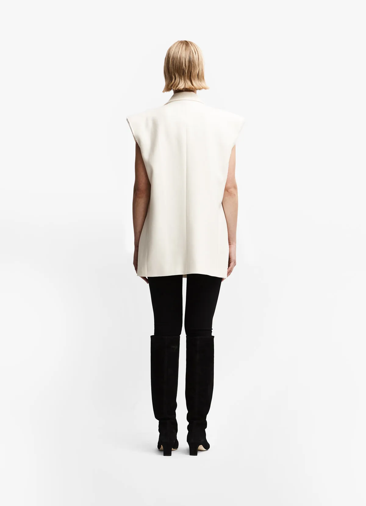 Cream Sleeveless Blazer