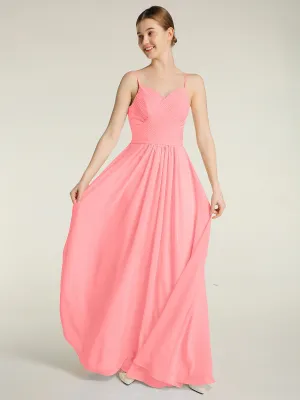 Cross Pleated Bodice Spaghetti Strap Dresses Flamingo Plus Size