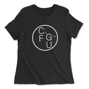 CrossFit Ground Up Circle (White) Womens - Relaxed Jersey T-Shirt
