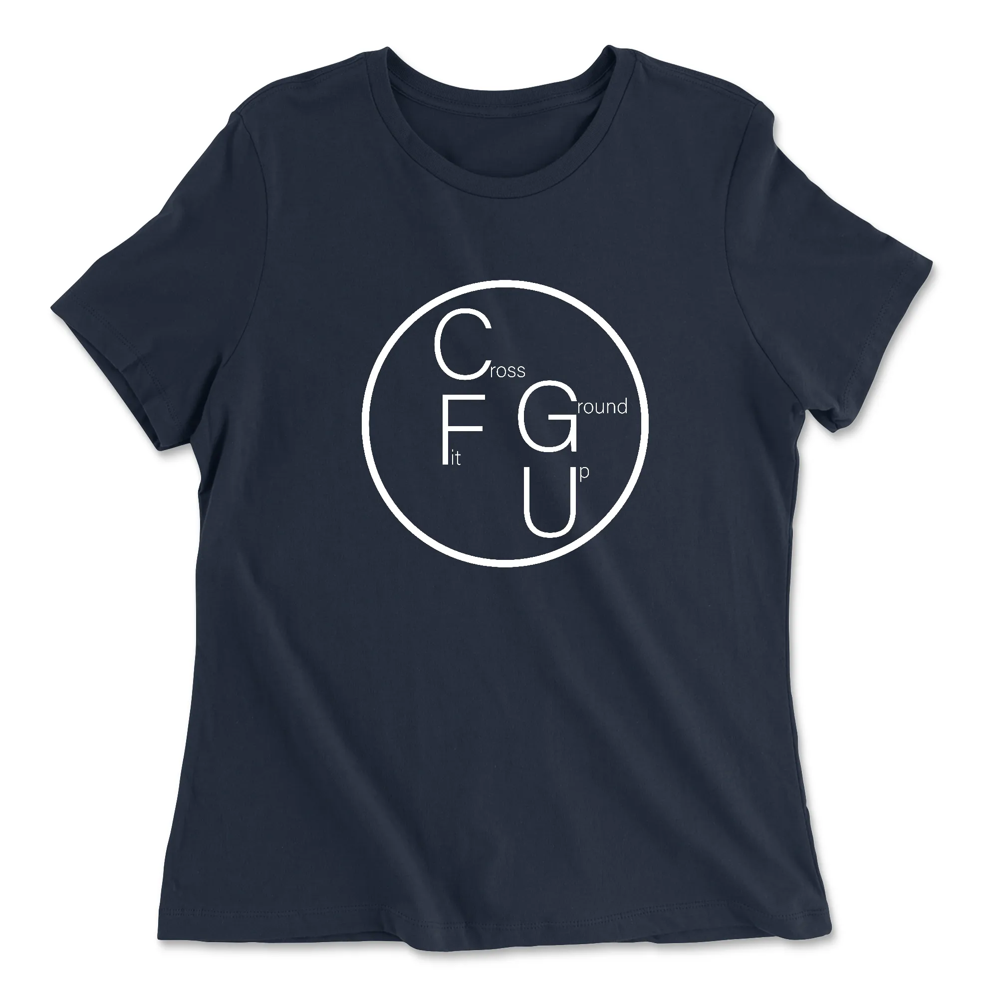 CrossFit Ground Up Circle (White) Womens - Relaxed Jersey T-Shirt