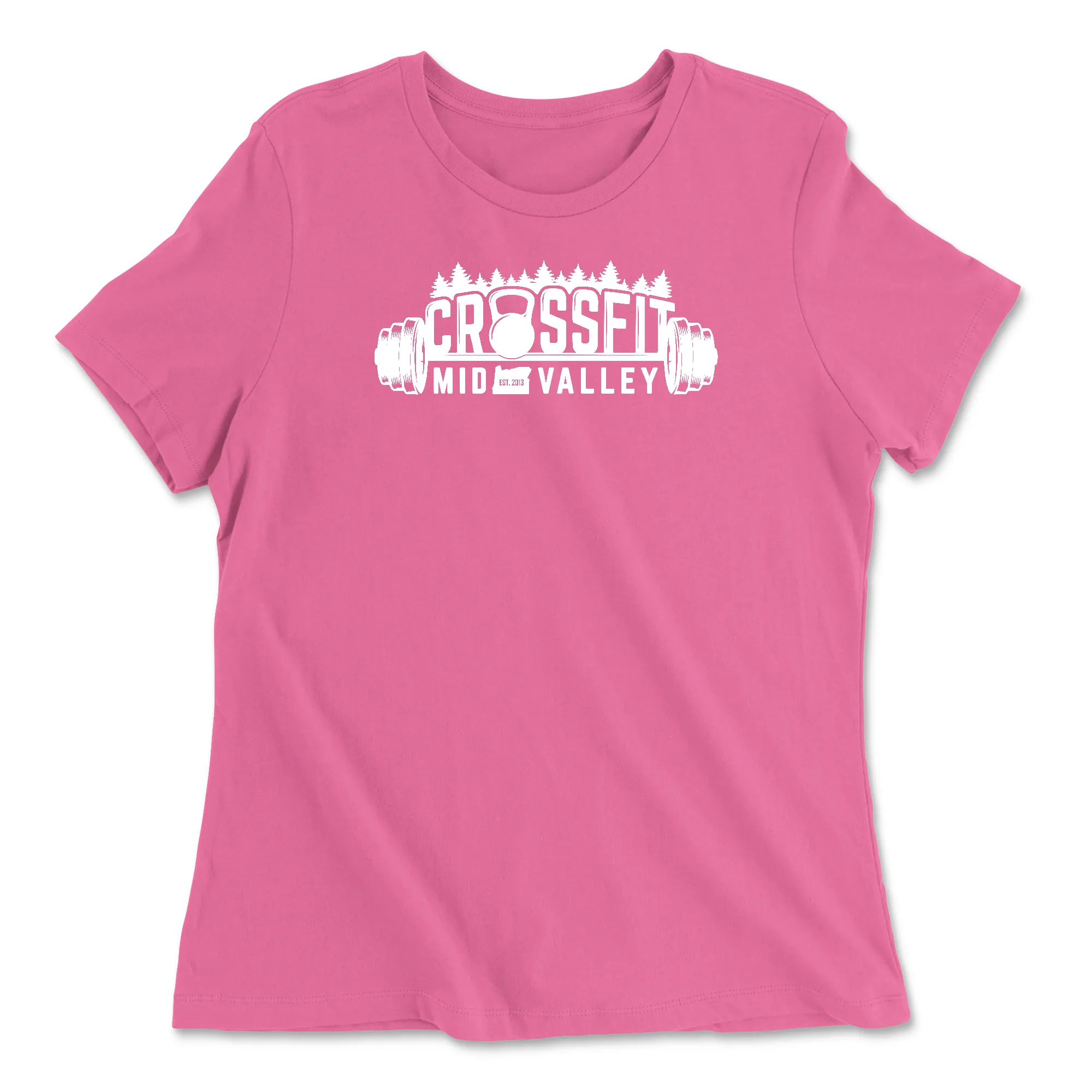 CrossFit Mid Valley Standard (White) Womens - Relaxed Jersey T-Shirt