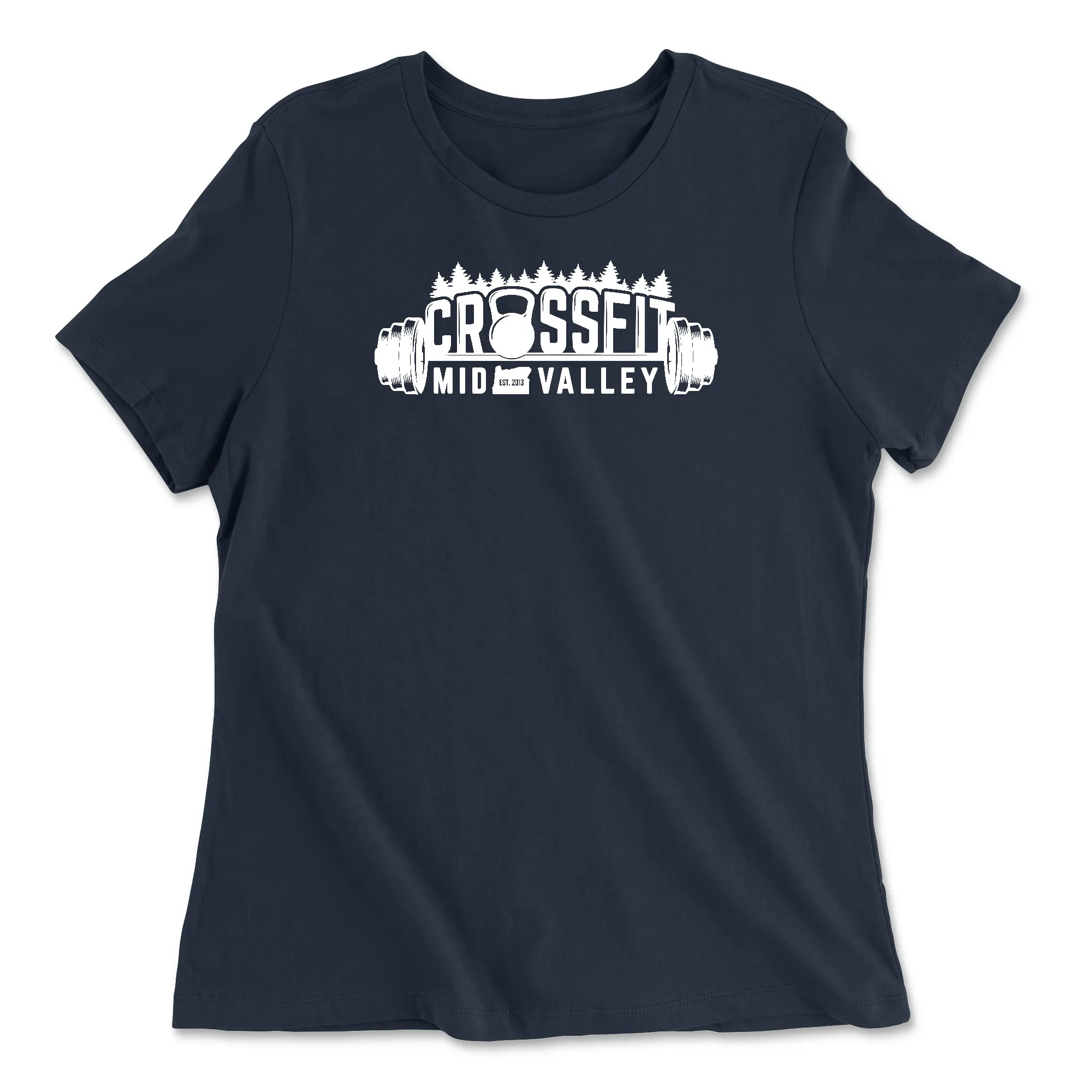CrossFit Mid Valley Standard (White) Womens - Relaxed Jersey T-Shirt
