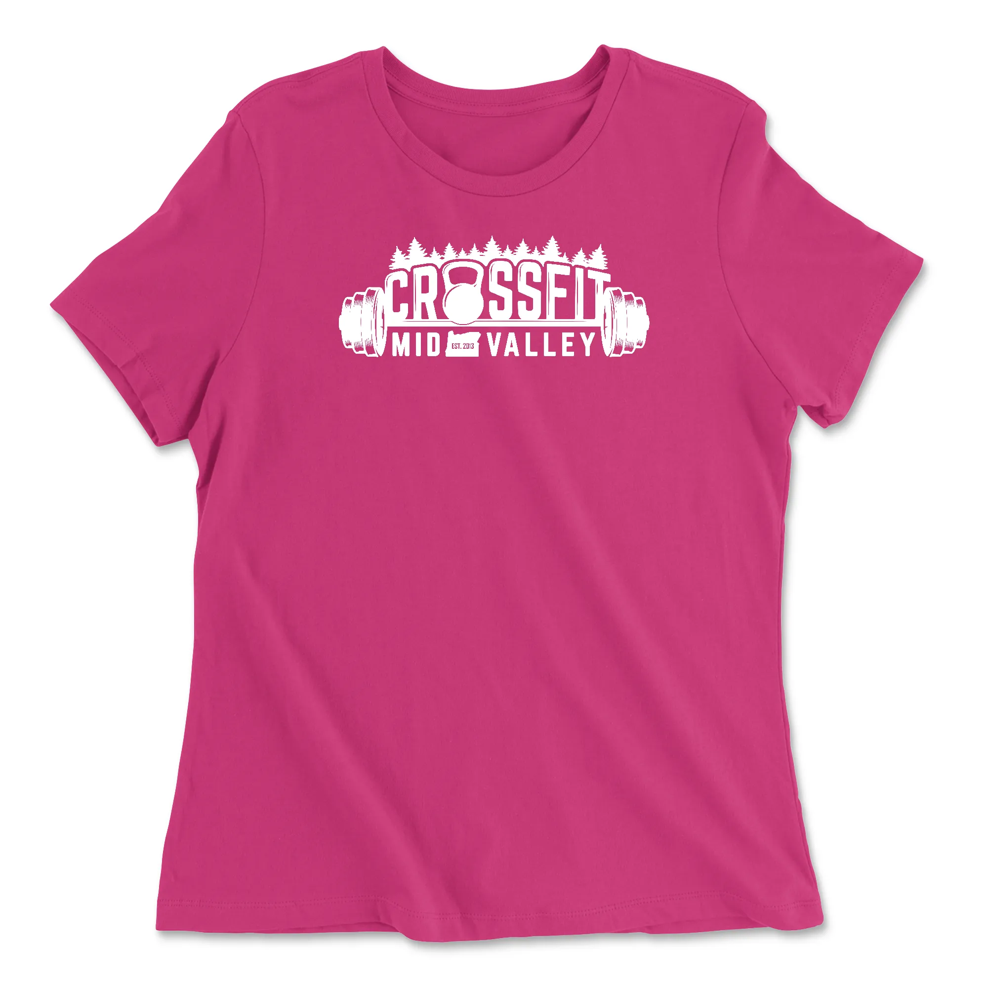 CrossFit Mid Valley Standard (White) Womens - Relaxed Jersey T-Shirt