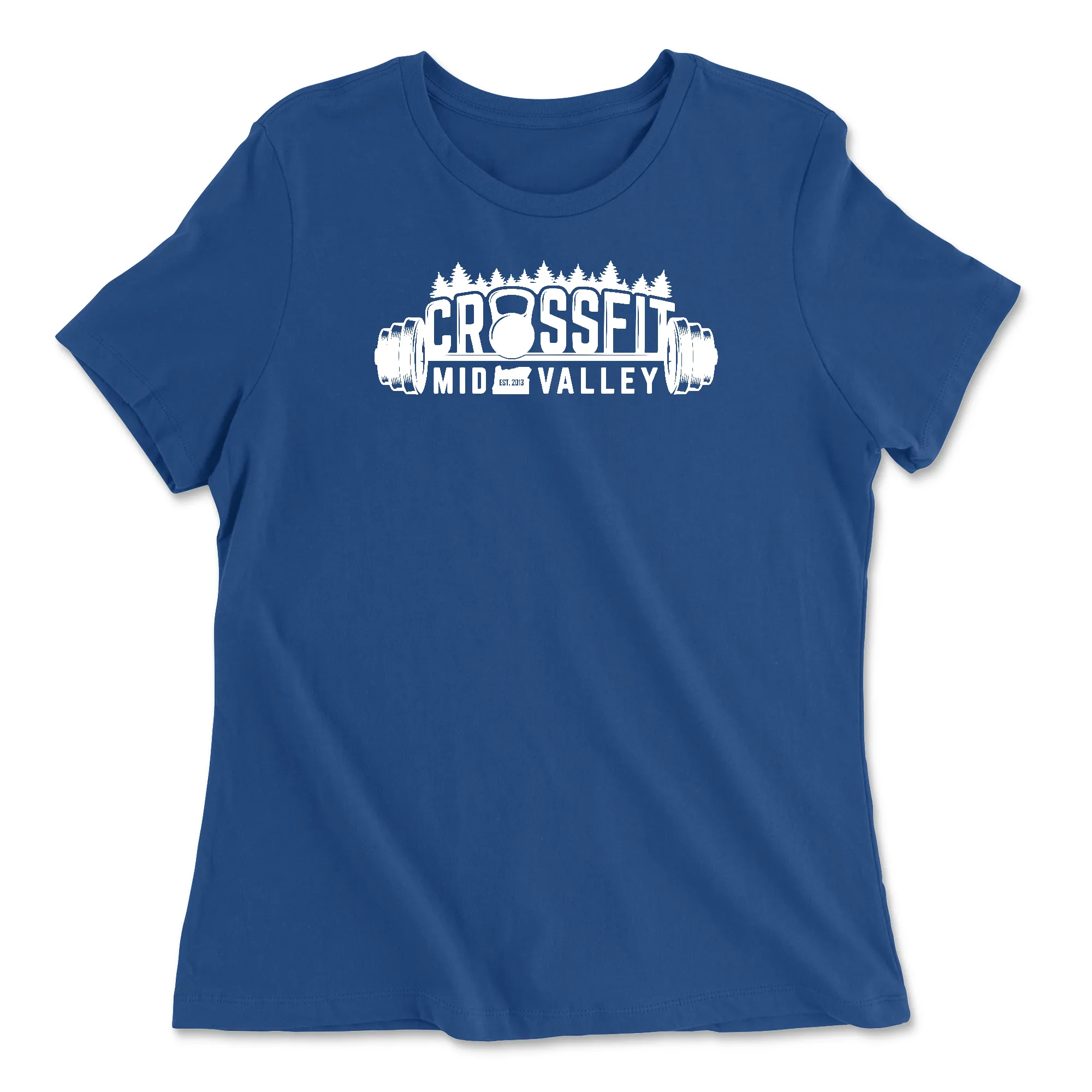 CrossFit Mid Valley Standard (White) Womens - Relaxed Jersey T-Shirt