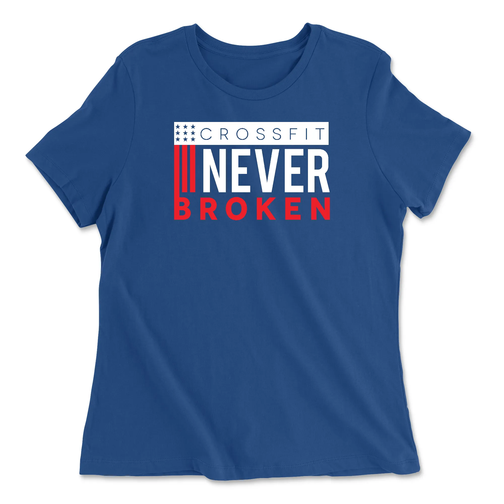 CrossFit Never Broken - Flag Women's Relaxed Jersey T-Shirt