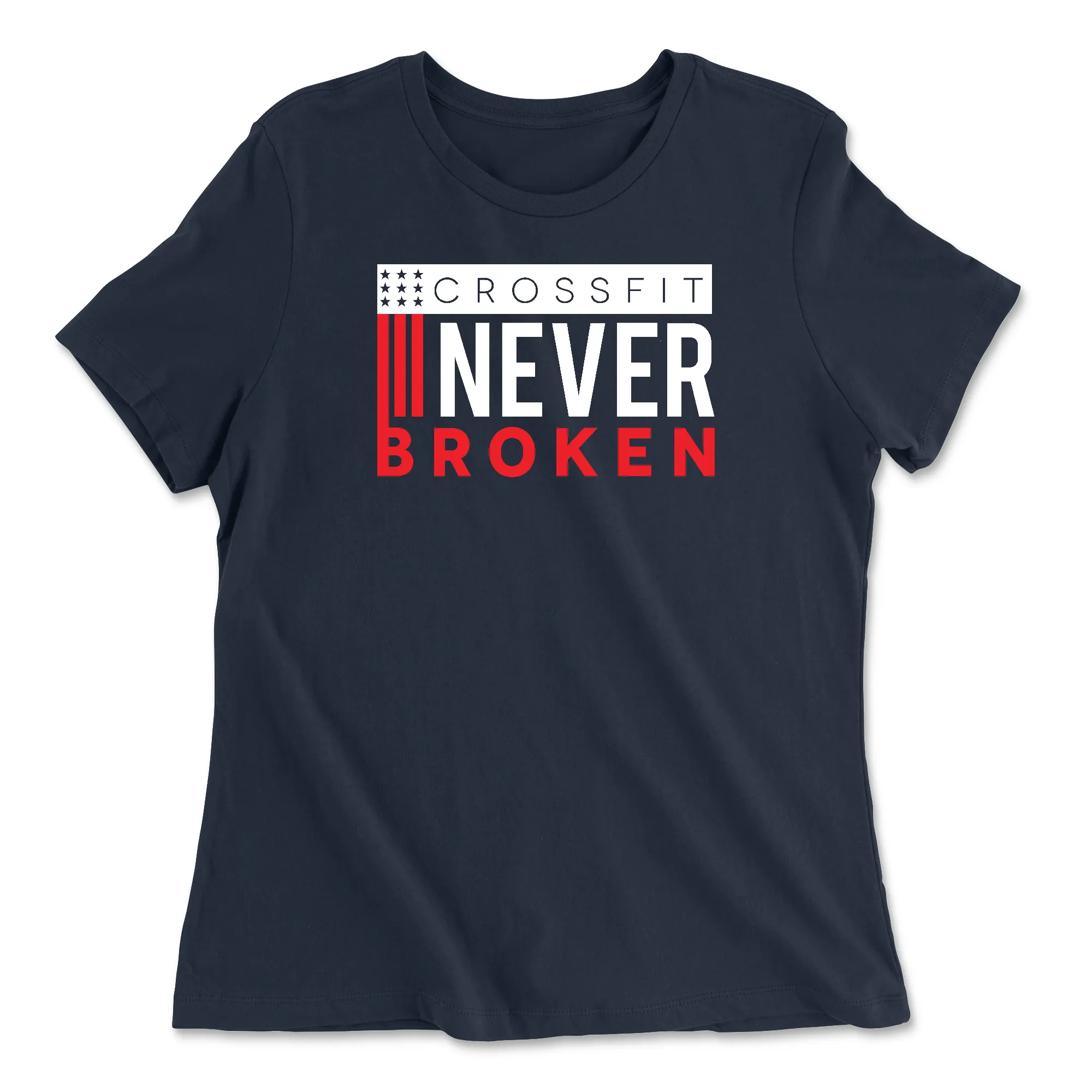CrossFit Never Broken - Flag Women's Relaxed Jersey T-Shirt