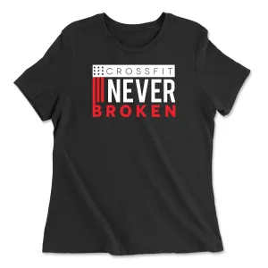 CrossFit Never Broken - Flag Women's Relaxed Jersey T-Shirt
