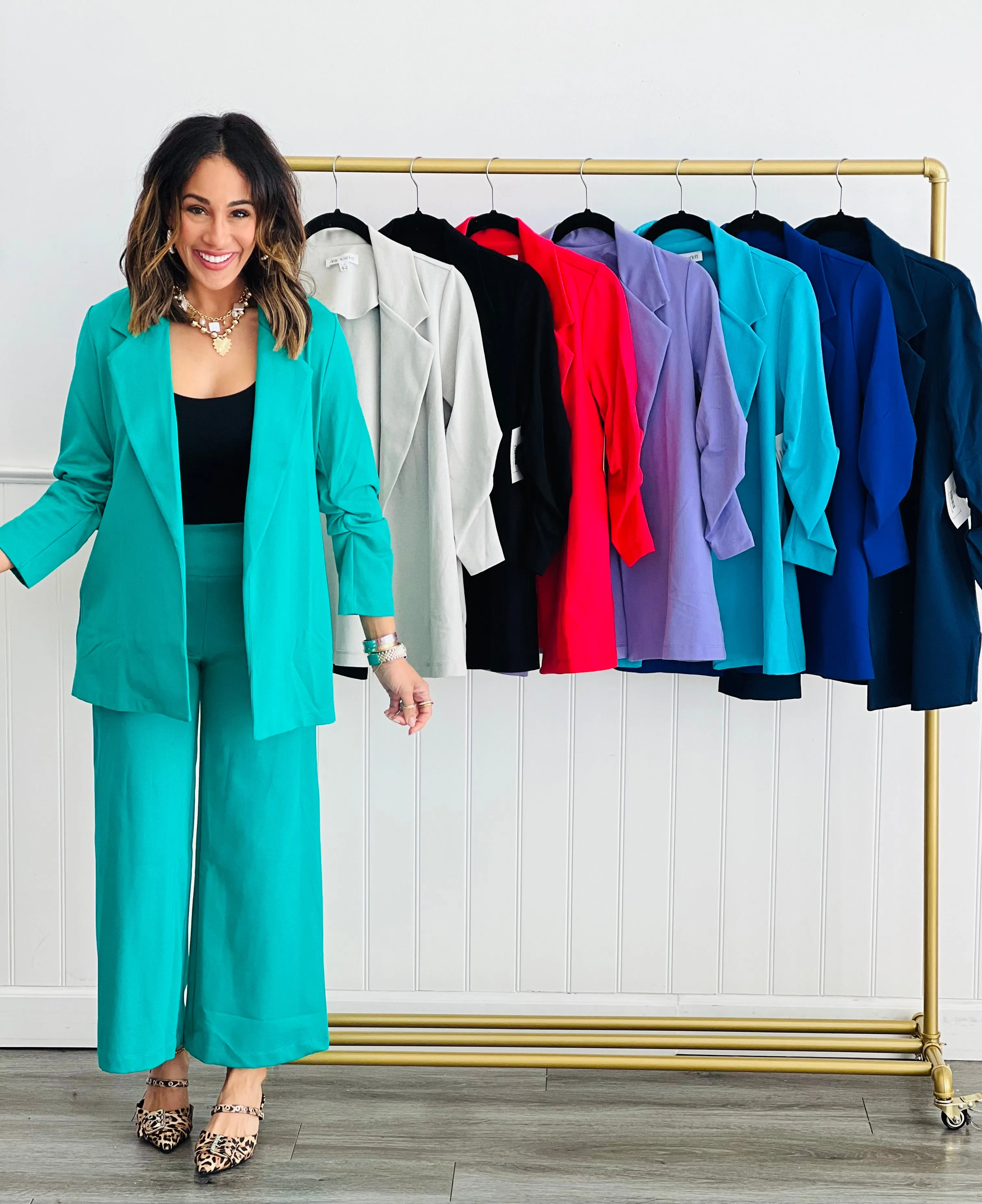 Dear Scarlett Magic 3/4 Sleeve Blazer (Reg. and Plus) - 9 Colors