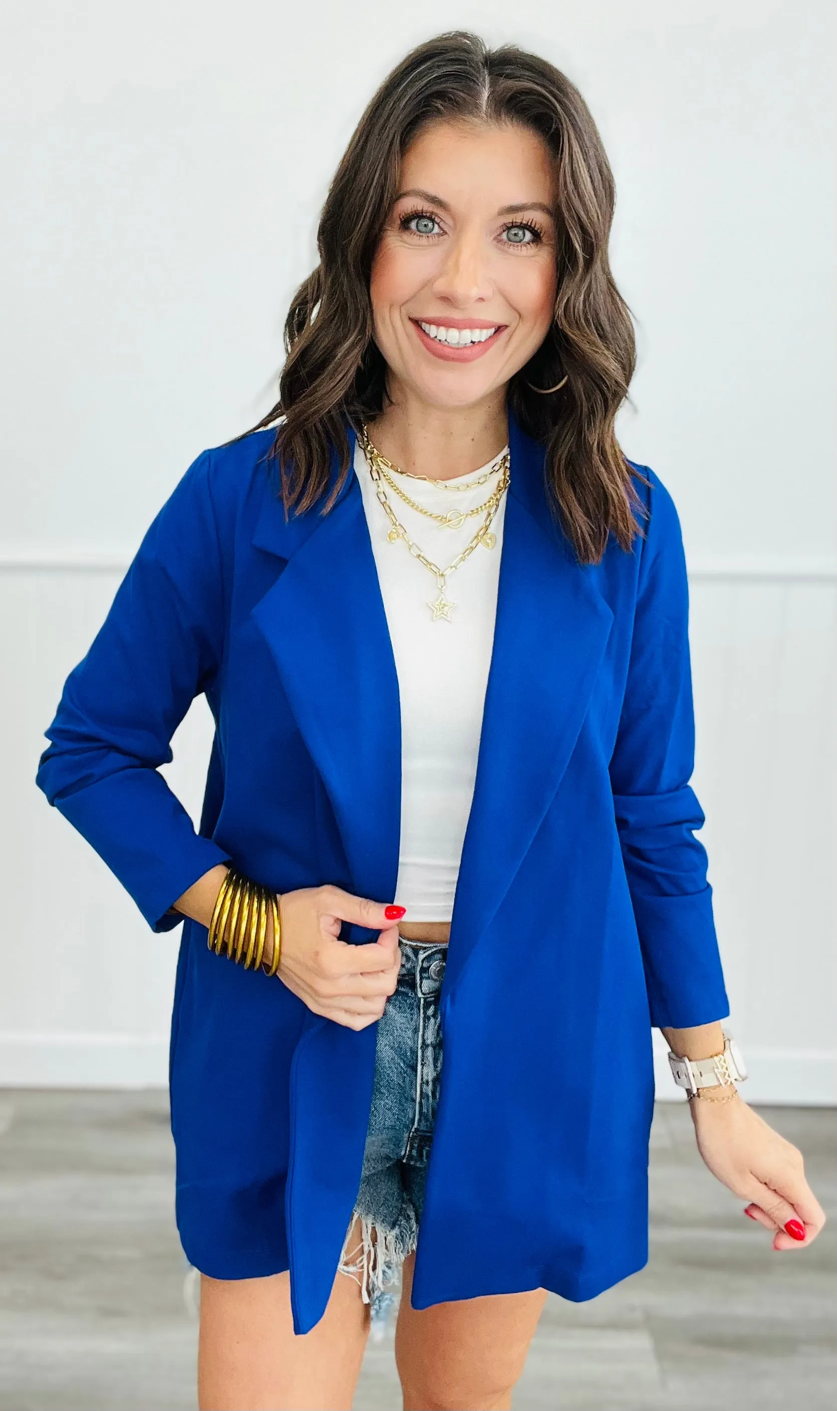 Dear Scarlett Magic 3/4 Sleeve Blazer (Reg. and Plus) - 9 Colors