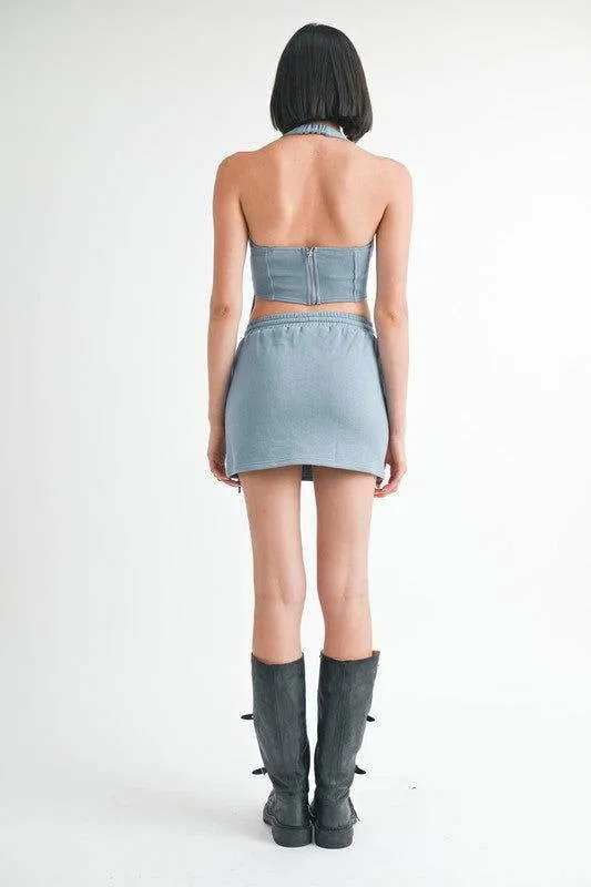 Emory Park French Terry Cutout Mini Skirt