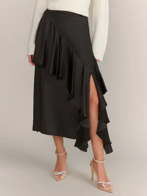 Endless Rose Satin Waterfall Midi Skirt - Brands We Love