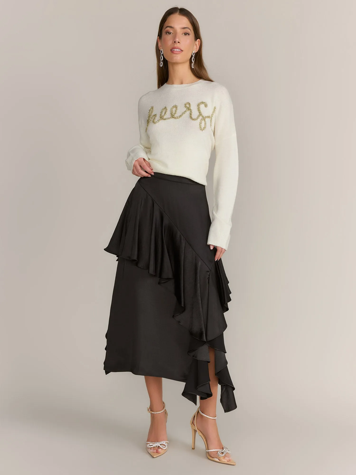 Endless Rose Satin Waterfall Midi Skirt - Brands We Love